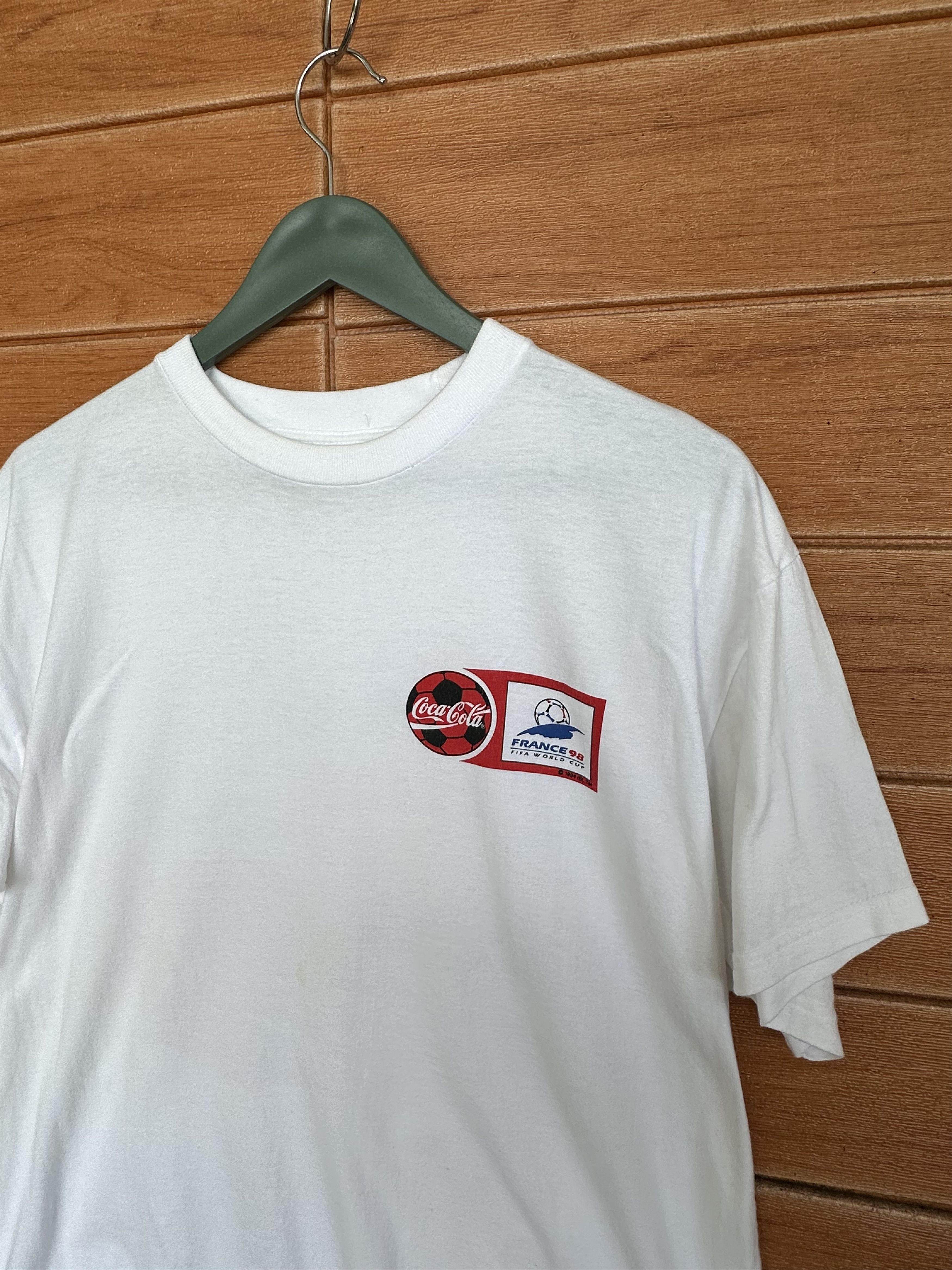 Coca Cola Vintage 90s Coke France 98 Fifa World Cup Promo T-Shirt Size US L / EU 52-54 / 3 - 2 Thumbnail