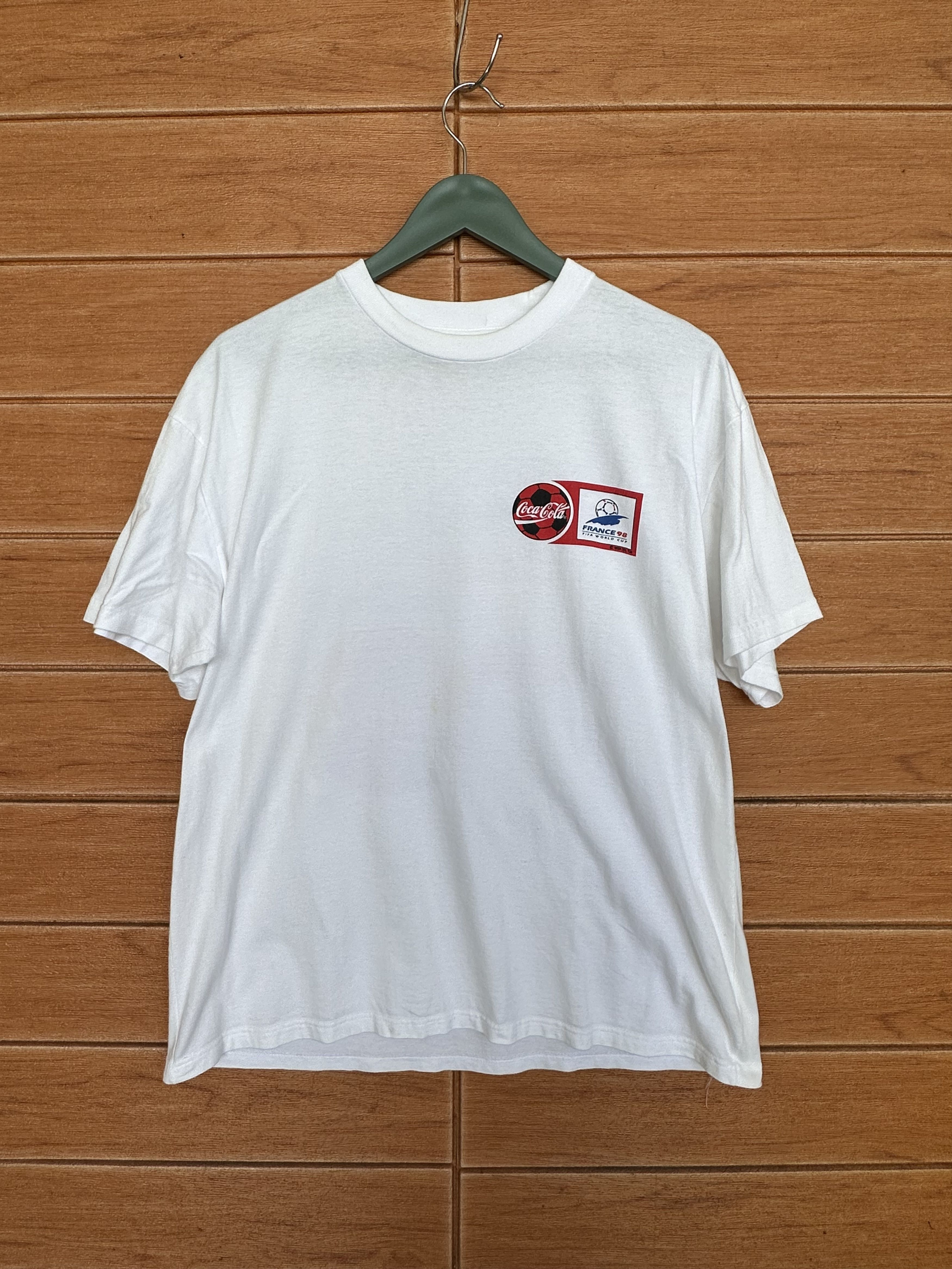 Coca Cola Vintage 90s Coke France 98 Fifa World Cup Promo T-Shirt Size US L / EU 52-54 / 3 - 3 Thumbnail