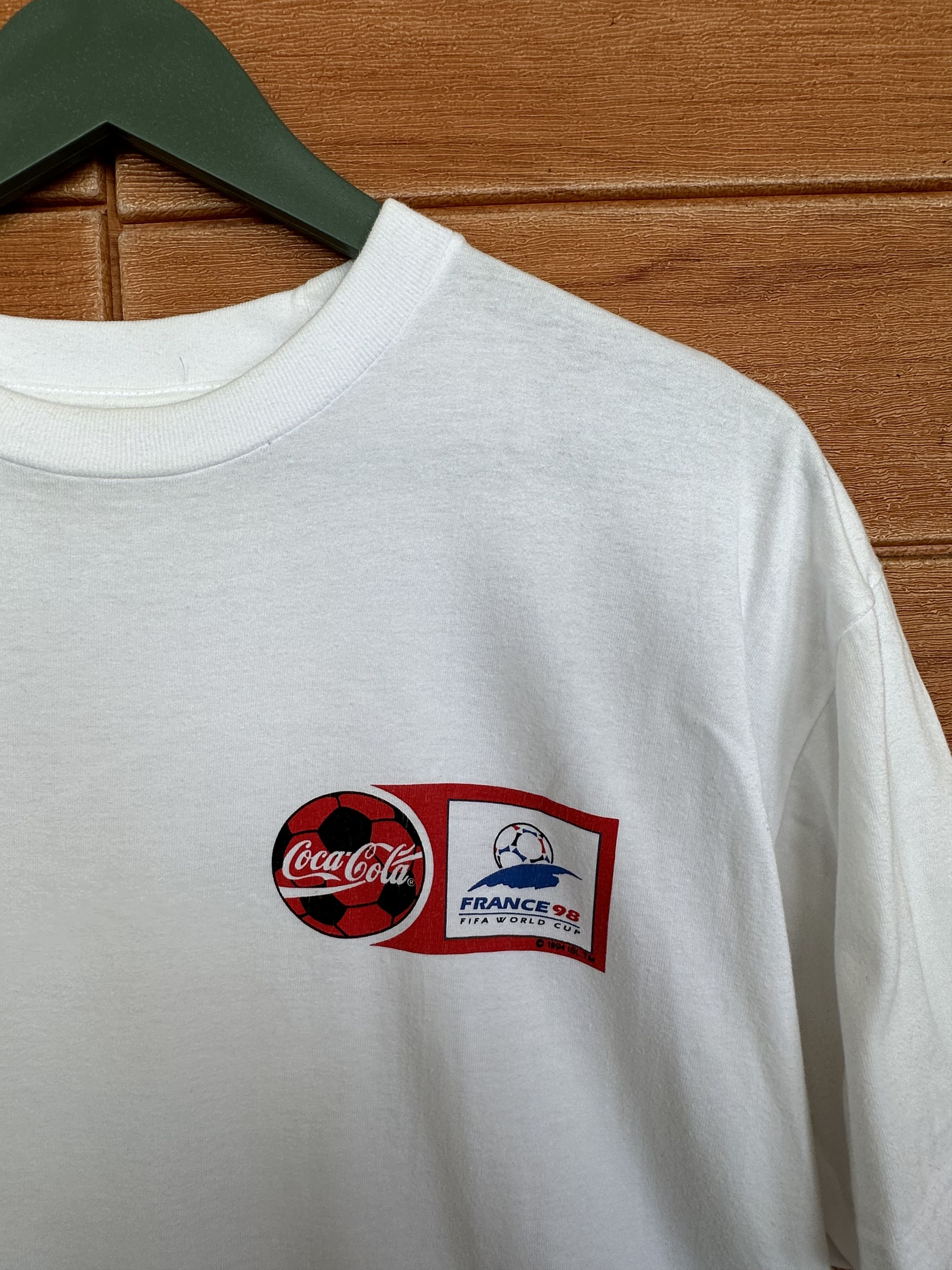 Coca Cola Vintage 90s Coke France 98 Fifa World Cup Promo T-Shirt Size US L / EU 52-54 / 3 - 4 Thumbnail
