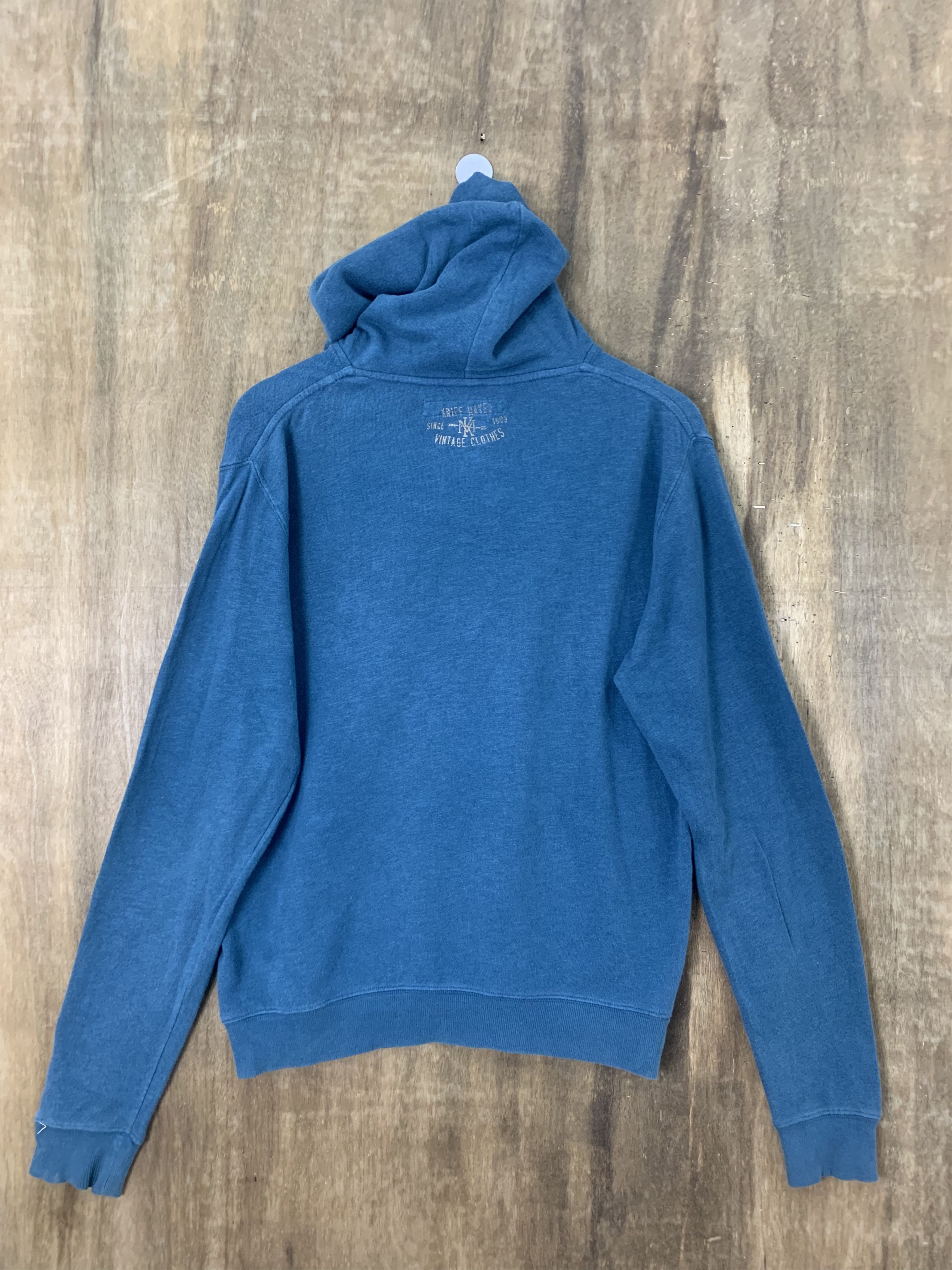 Japanese Brand Hoodies Kriff Mayer Embrioded Spellout Vintage Dark Blue Size US M / EU 48-50 / 2 - 7 Thumbnail