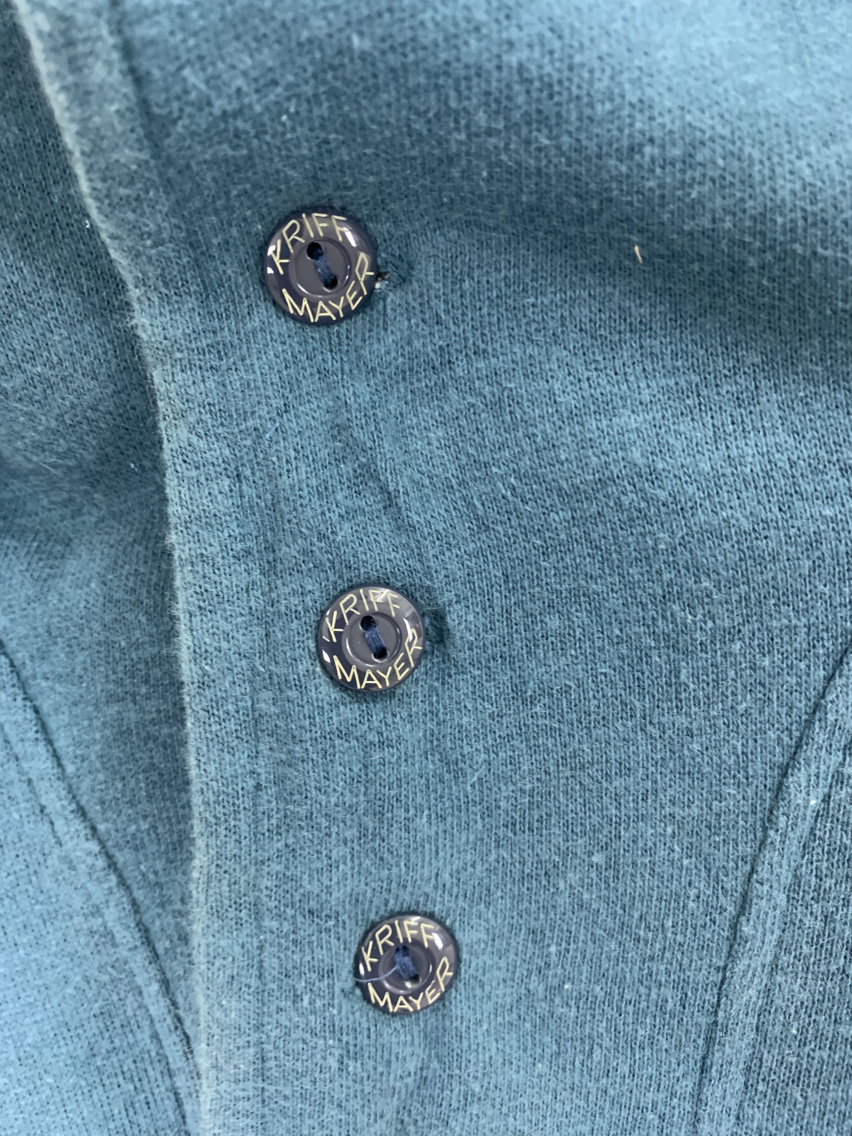 Japanese Brand Hoodies Kriff Mayer Embrioded Spellout Vintage Dark Blue Size US M / EU 48-50 / 2 - 5 Thumbnail