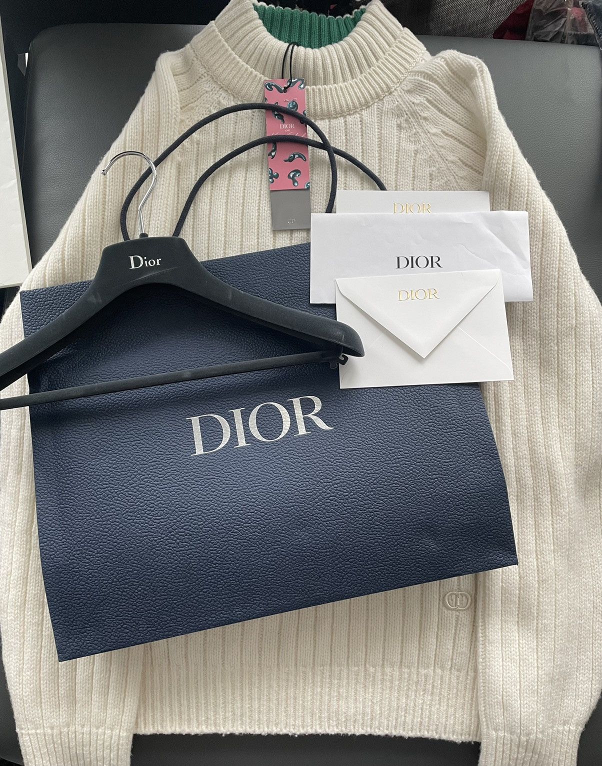 Dior Runway $2,750 Cashmere Virgin Wool Dior Logo Sweater Size US L / EU 52-54 / 3 - 5 Thumbnail