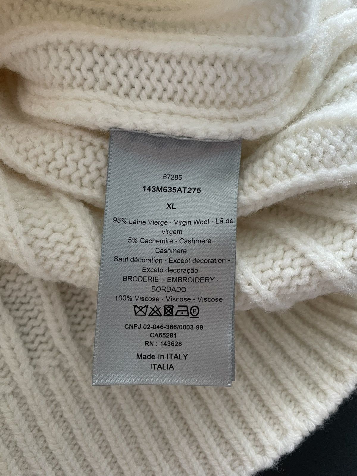 Dior Runway $2,750 Cashmere Virgin Wool Dior Logo Sweater Size US L / EU 52-54 / 3 - 6 Thumbnail