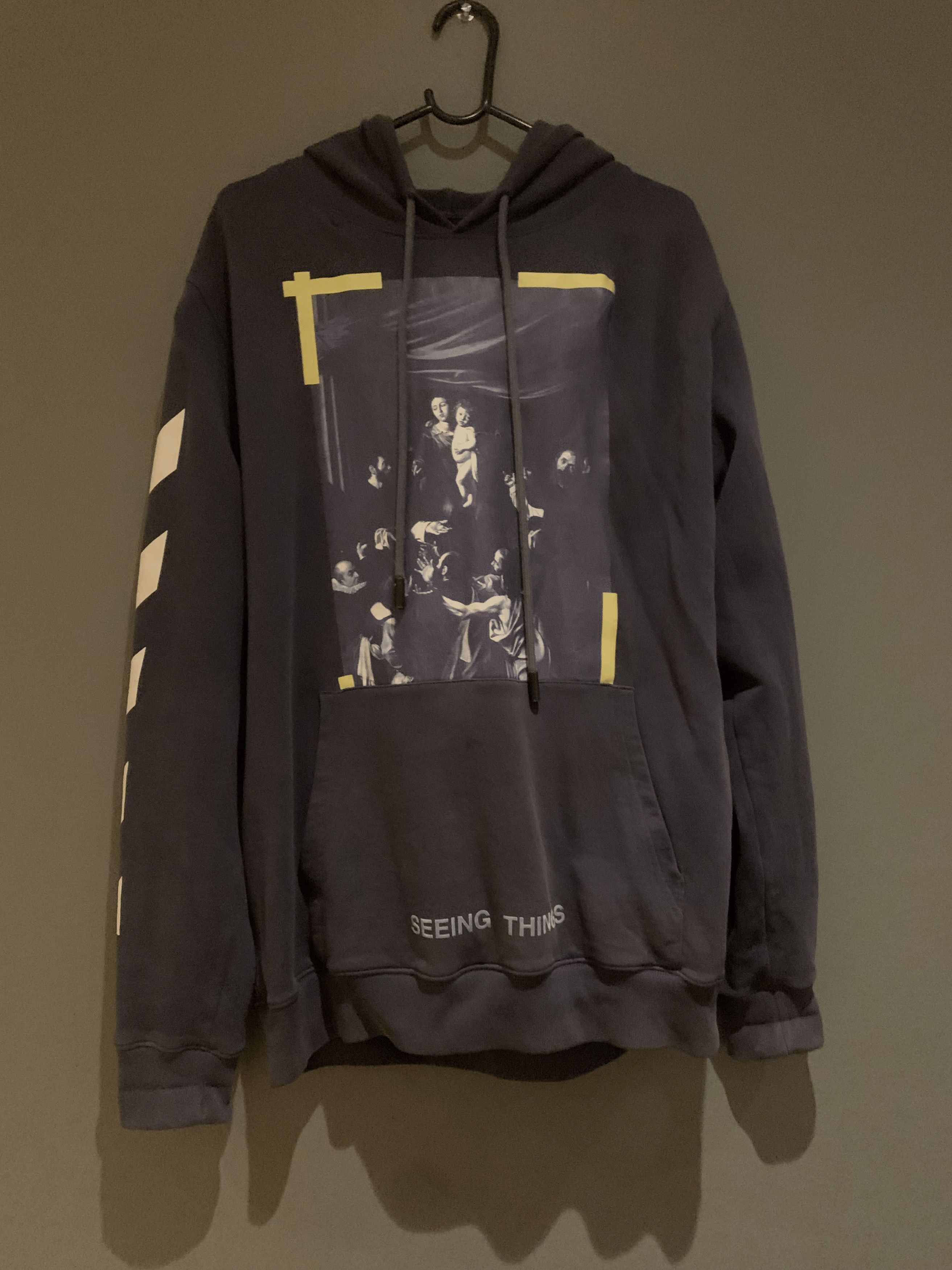 Off-White Off White Blue Caravaggio Hoodie Size US L / EU 52-54 / 3 - 1 Thumbnail