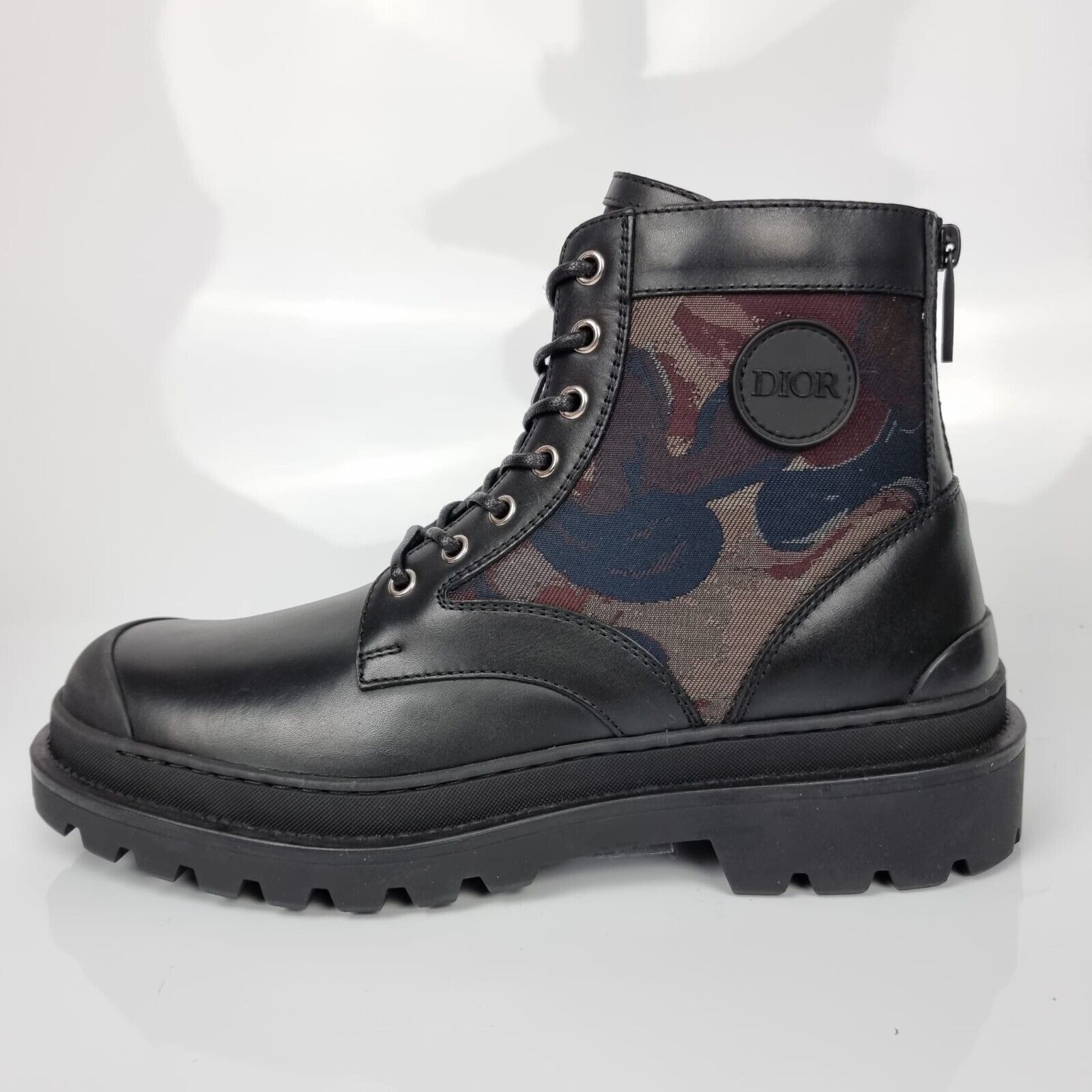 Dior Homme Explorer Camouflage Black Leather Boots New 40