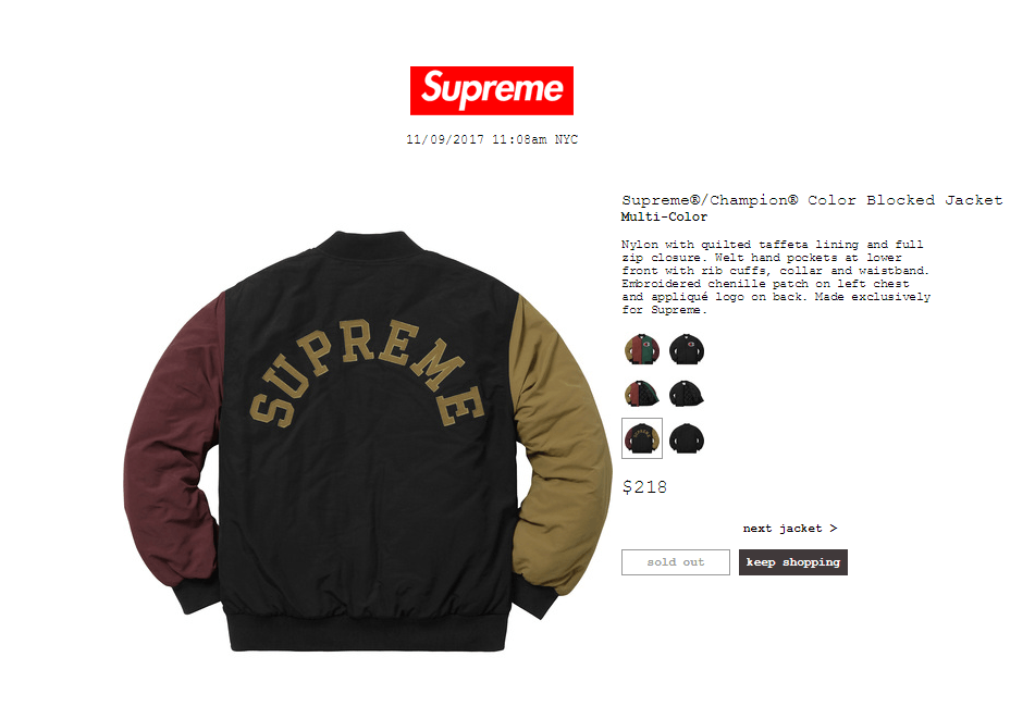 Supreme champion color blocked jacket multi online