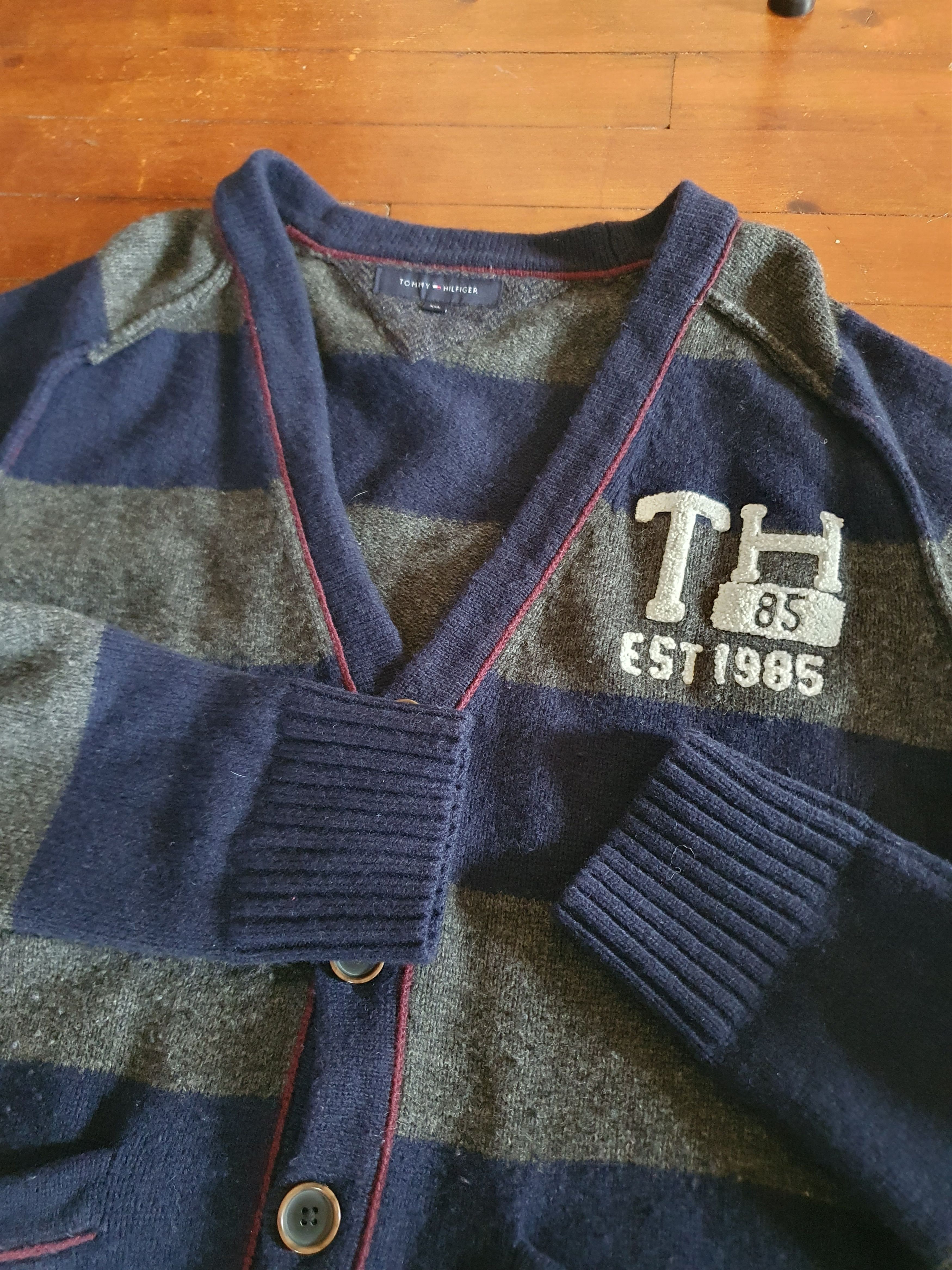 Tommy Hilfiger Tommy Hilfiger Lambswool Striped Long Cardigan Sweater,szXL Size US XL / EU 56 / 4 - 9 Thumbnail