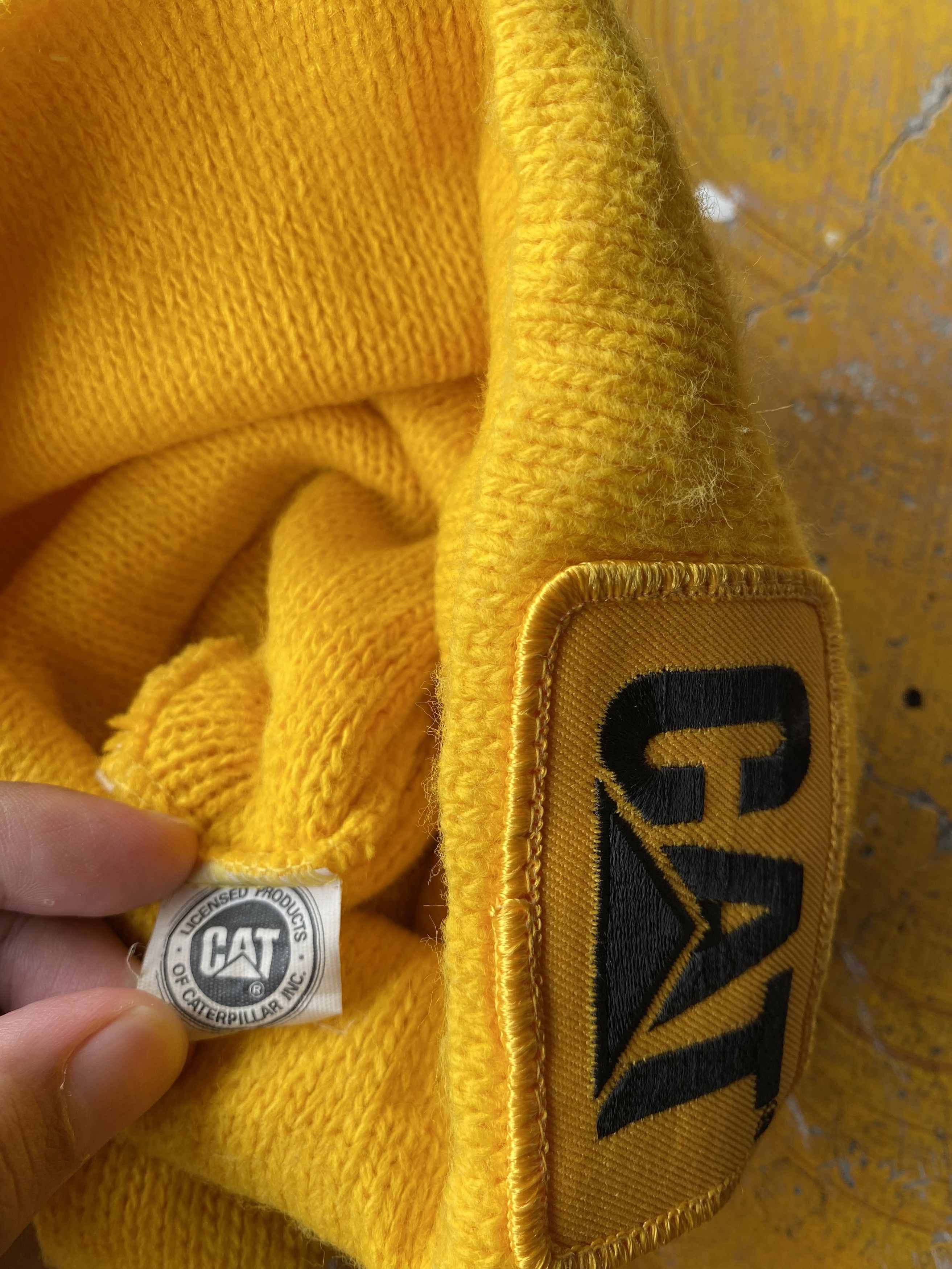 Caterpillar Vintage CATERPILLAR Big Logo Beanie Cap Size ONE SIZE - 3 Thumbnail