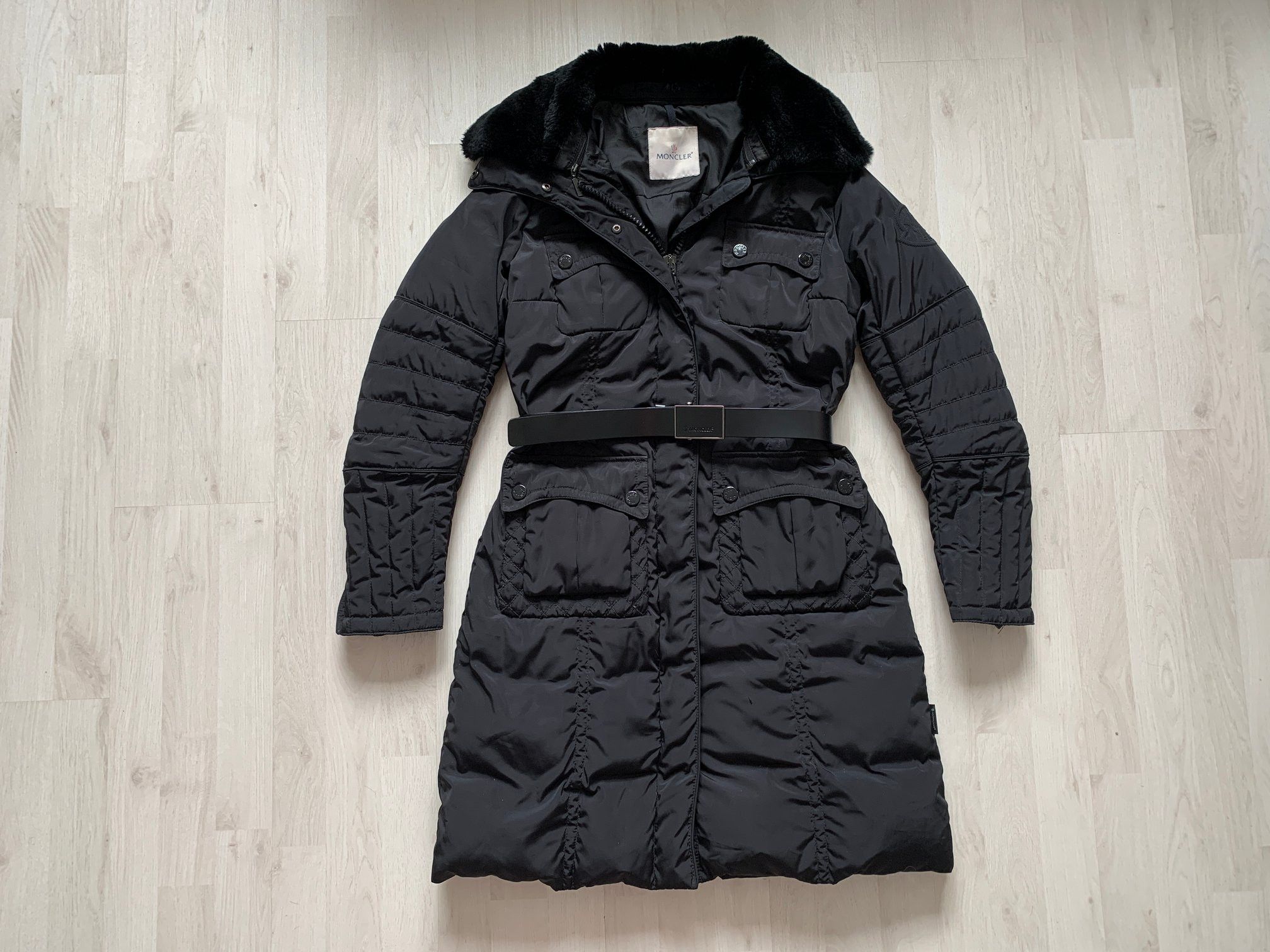 Moncler Moncler Belted Rabbit Fur Black Tag Down Jacket | Grailed