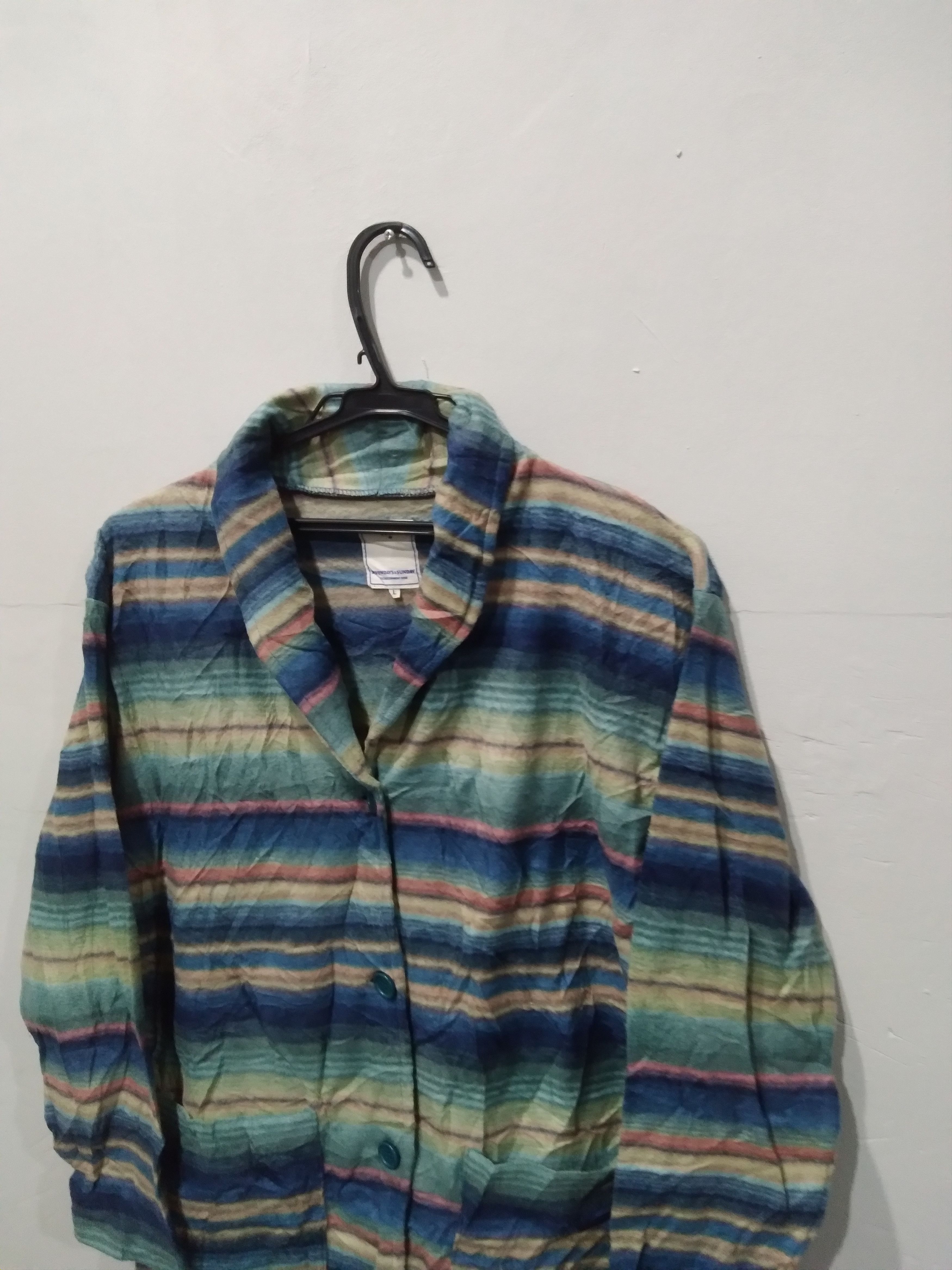 20471120 💥SEVENDAYS = SUNDAY NAVAJO MOTIVE Rare Multicolour Wool Size L / US 10 / IT 46 - 5 Thumbnail