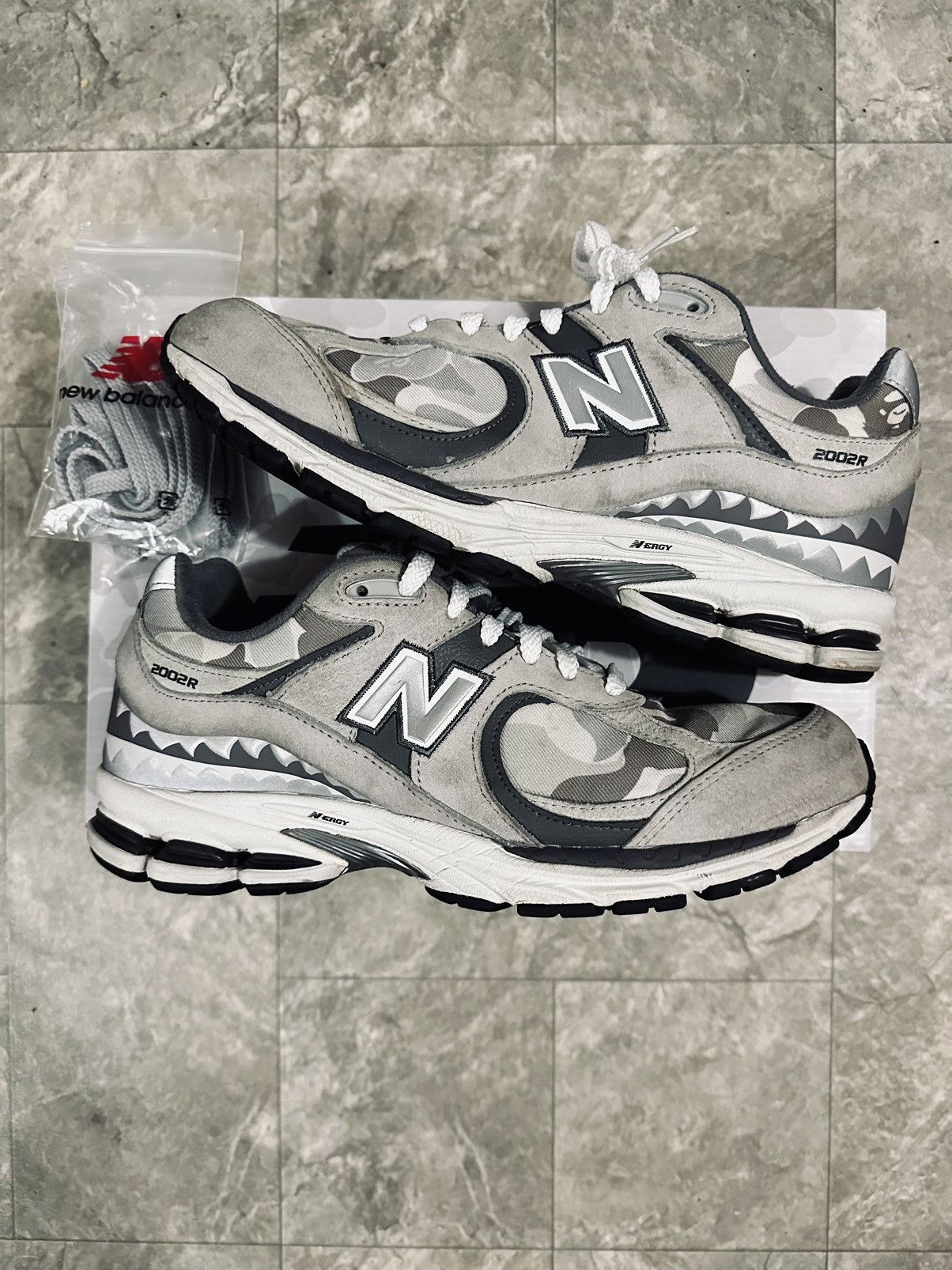 bape x new balance 2002r grey