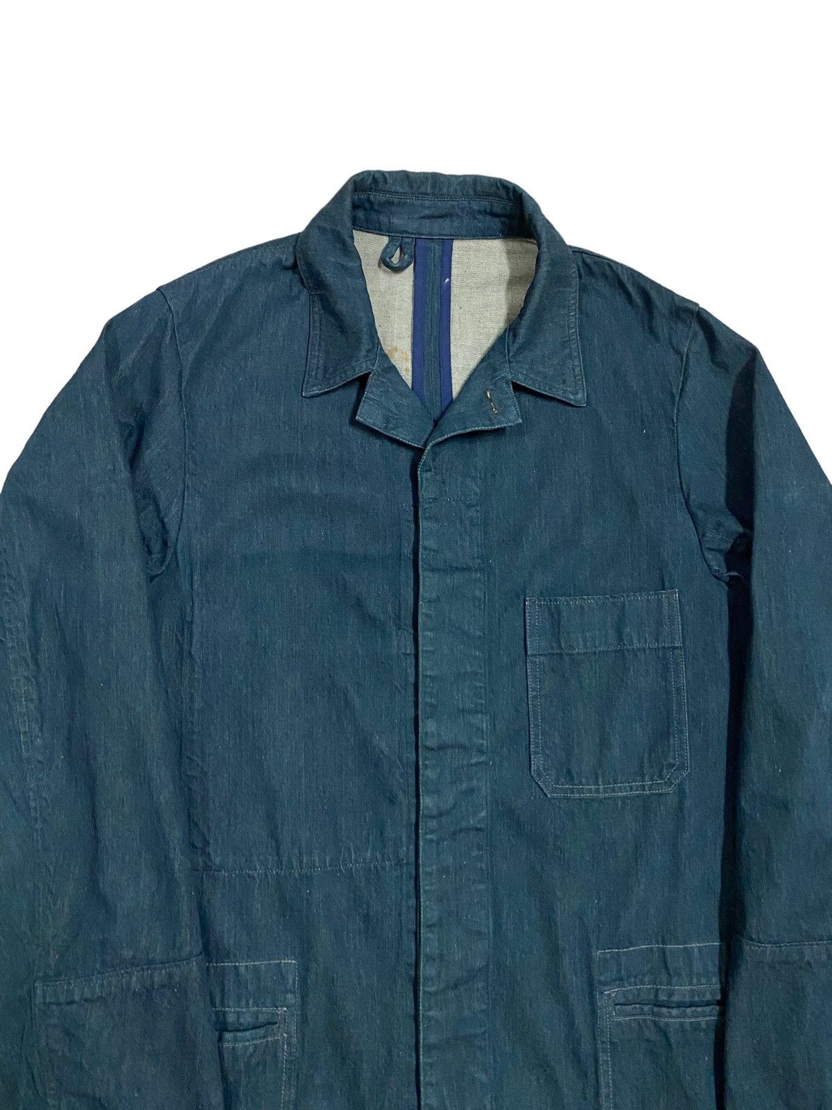 Mister Freedom × Sugar Cane Vtg🔥Bartack Denim Indigo Chore Jacket Size US M / EU 48-50 / 2 - 2 Thumbnail