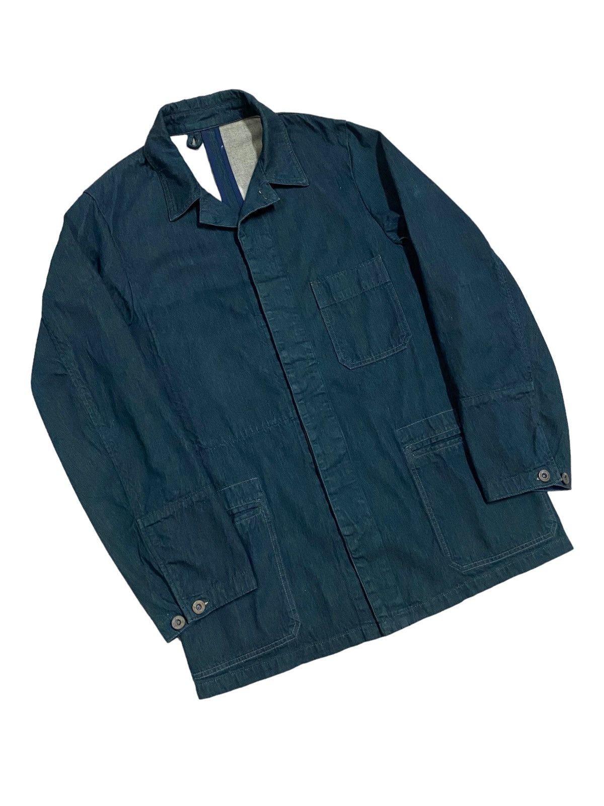 Mister Freedom × Sugar Cane Vtg🔥Bartack Denim Indigo Chore Jacket Size US M / EU 48-50 / 2 - 4 Thumbnail