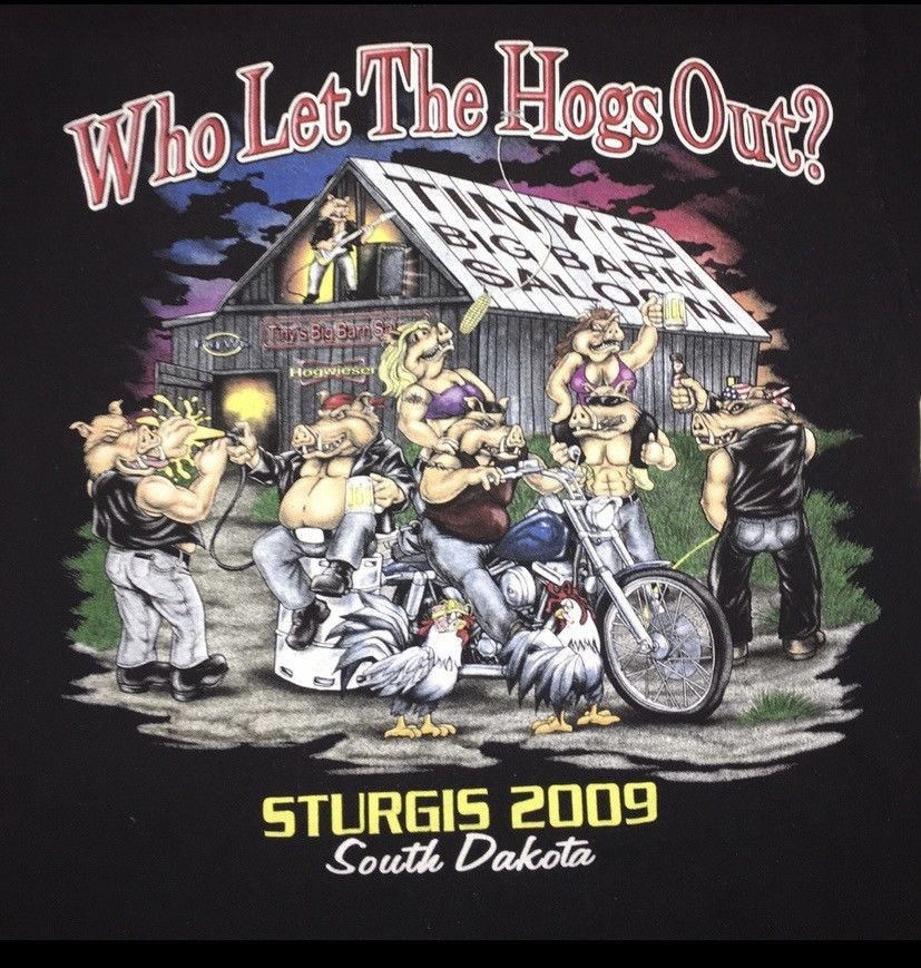 Anvil Sturgis 2009 Who Let The Hogs Out T-Shirt Size US L / EU 52-54 / 3 - 2 Thumbnail