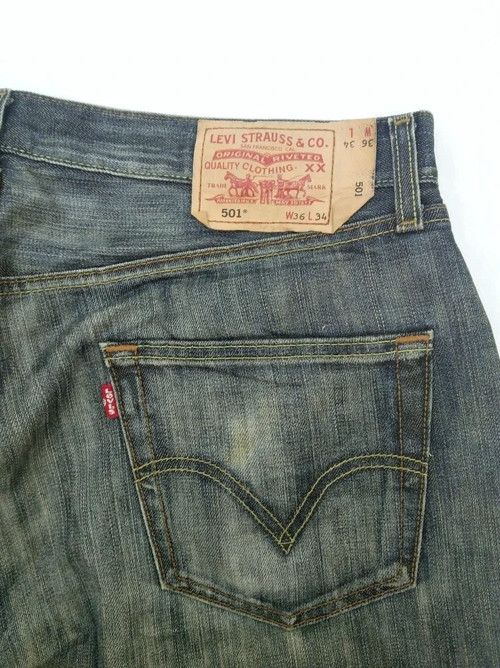 Levi's × Vintage Vintage Levi's 501 Rust Faded Distressed Jeans 36x33 Size US 36 / EU 52 - 3 Thumbnail