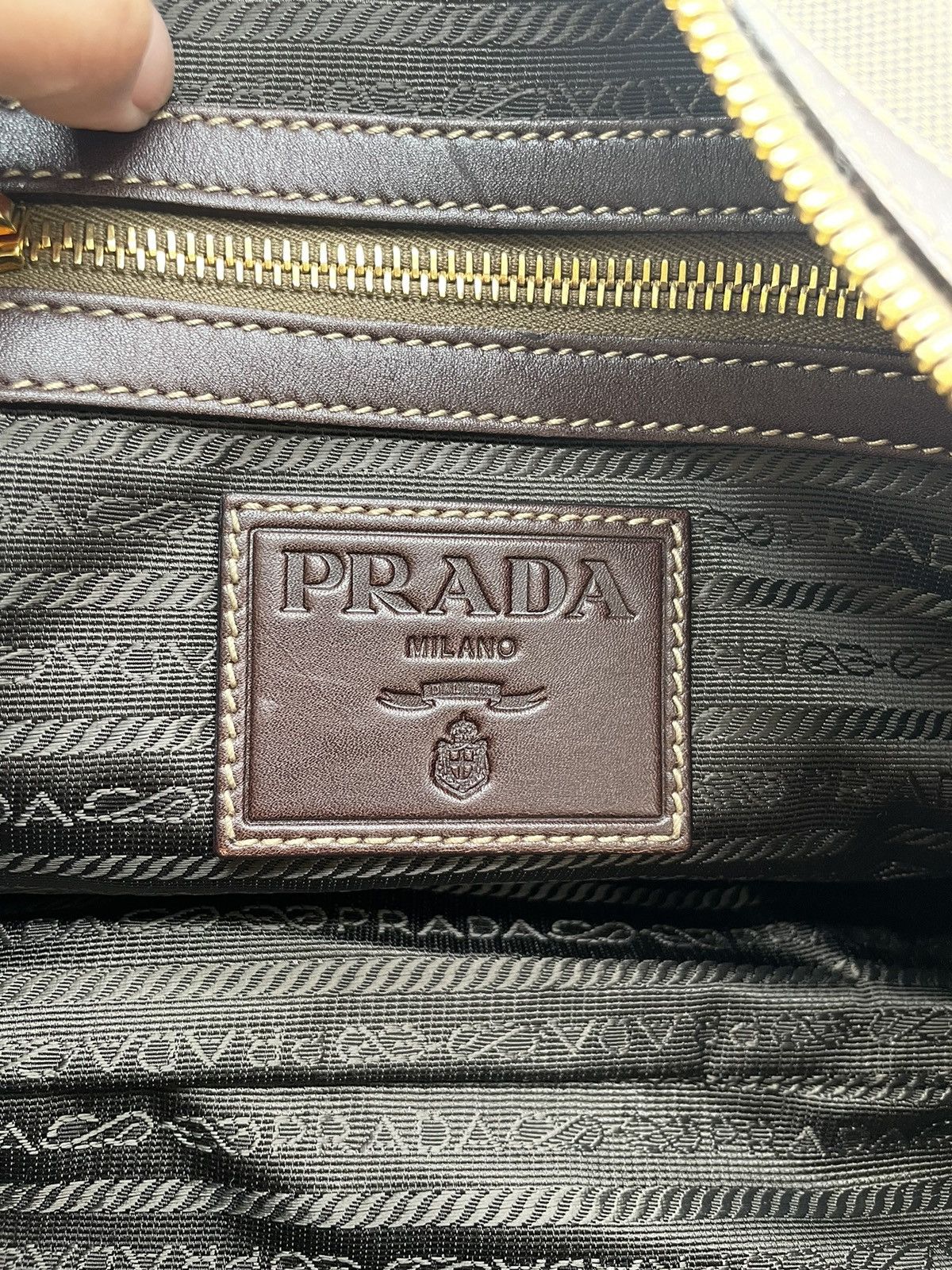 Prada Prada Boston Logo Jacquard Bag Size ONE SIZE - 10 Thumbnail