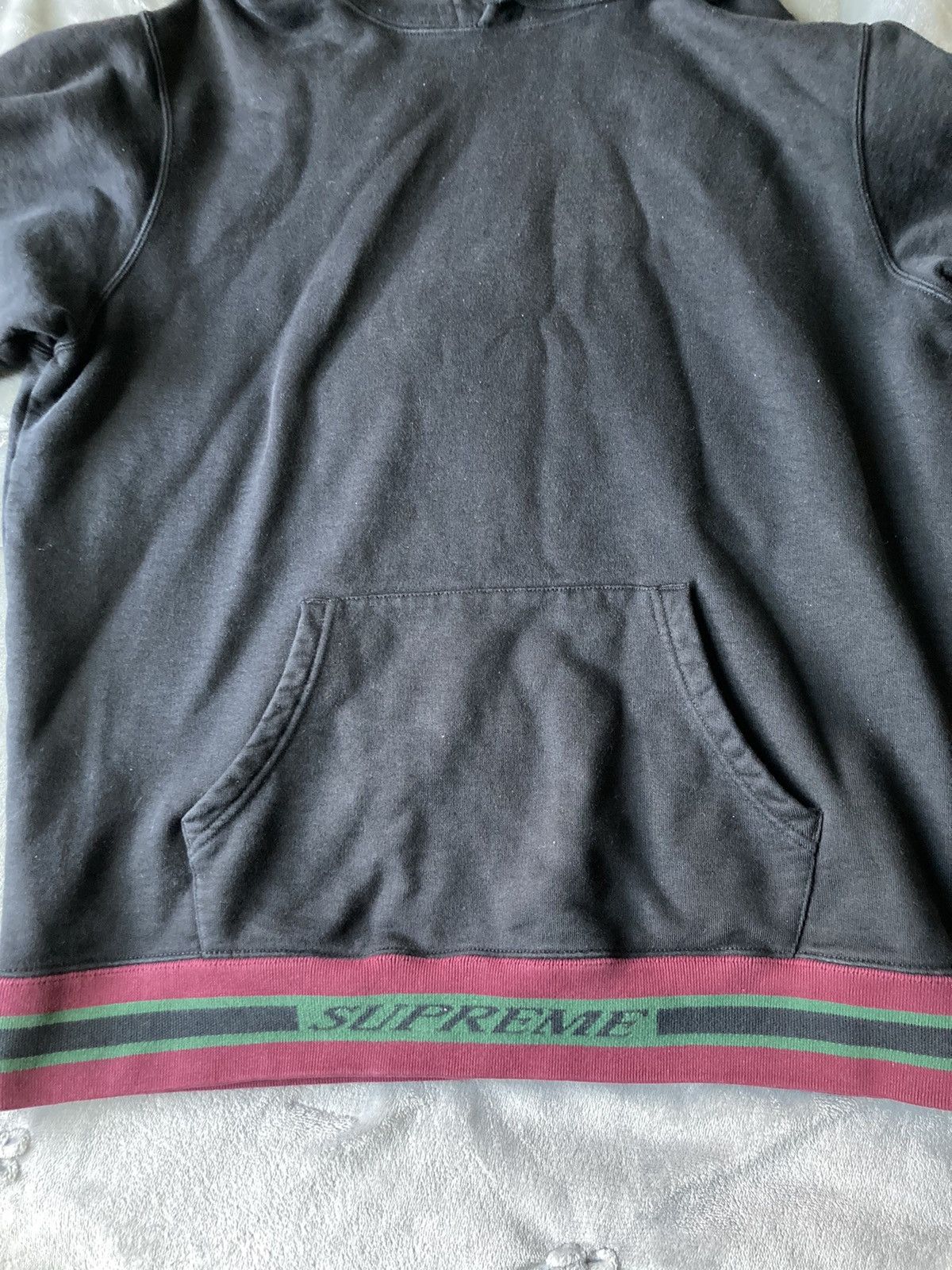 Supreme striped rib hoodie