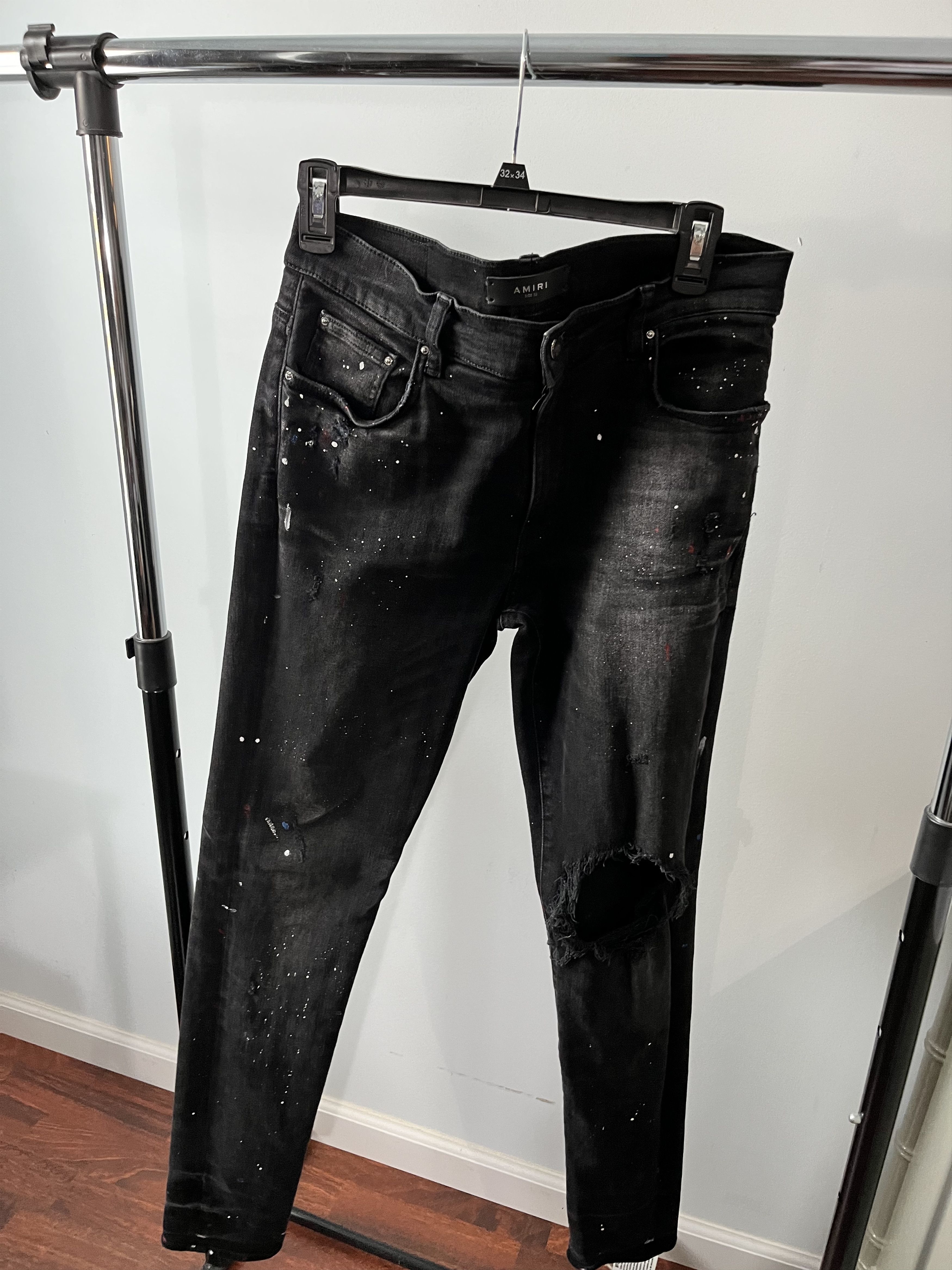 Amiri Splatter paint jeans Grailed