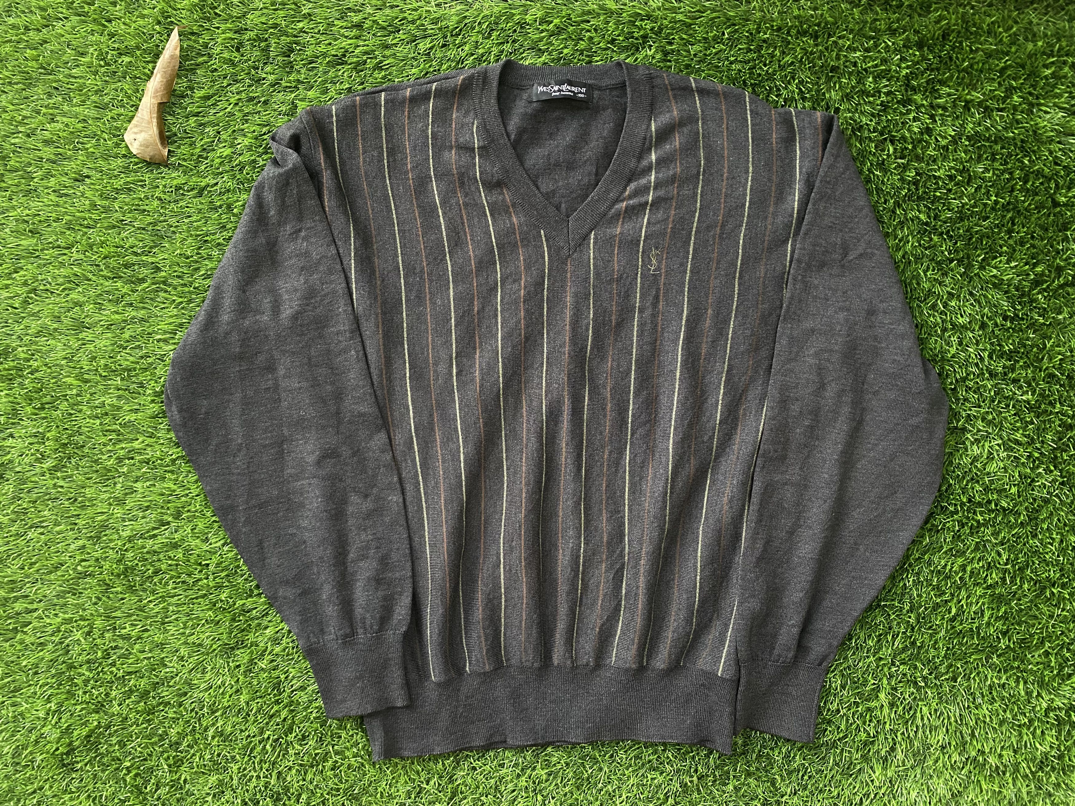 Yves Saint Laurent Vintage Yves Saint Laurent Sweater Vneck Size US M / EU 48-50 / 2 - 1 Thumbnail