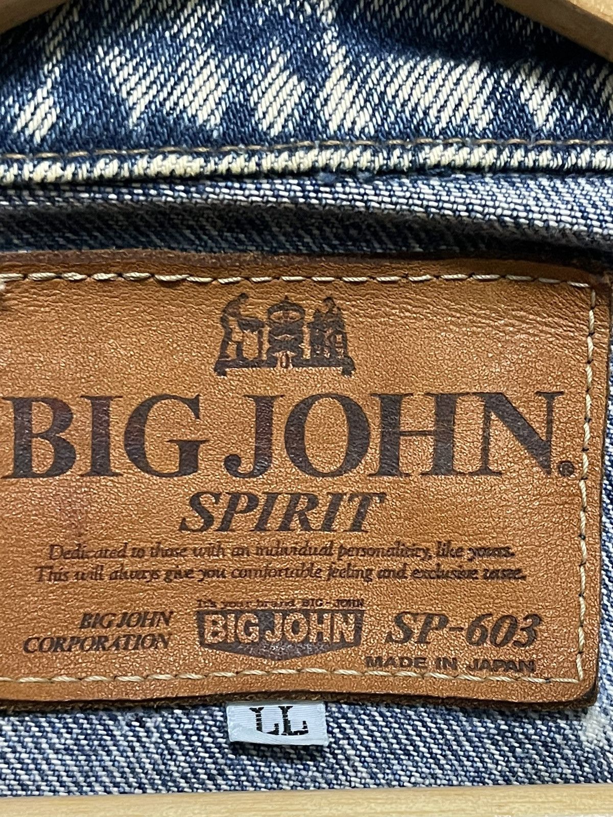 Big John Vintage Distressed Big John Spirit Denim Jacket Acid Wash Size US L / EU 52-54 / 3 - 10 Thumbnail
