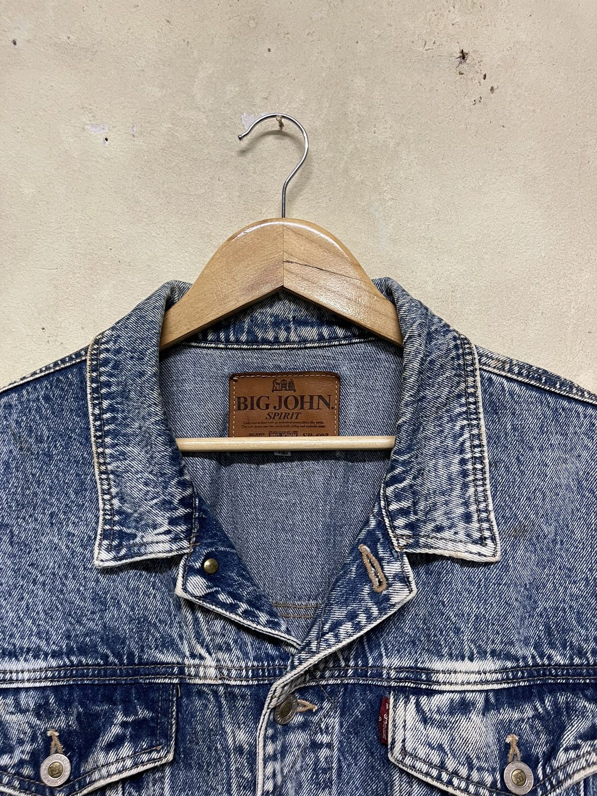 Big John Vintage Distressed Big John Spirit Denim Jacket Acid Wash Size US L / EU 52-54 / 3 - 2 Thumbnail