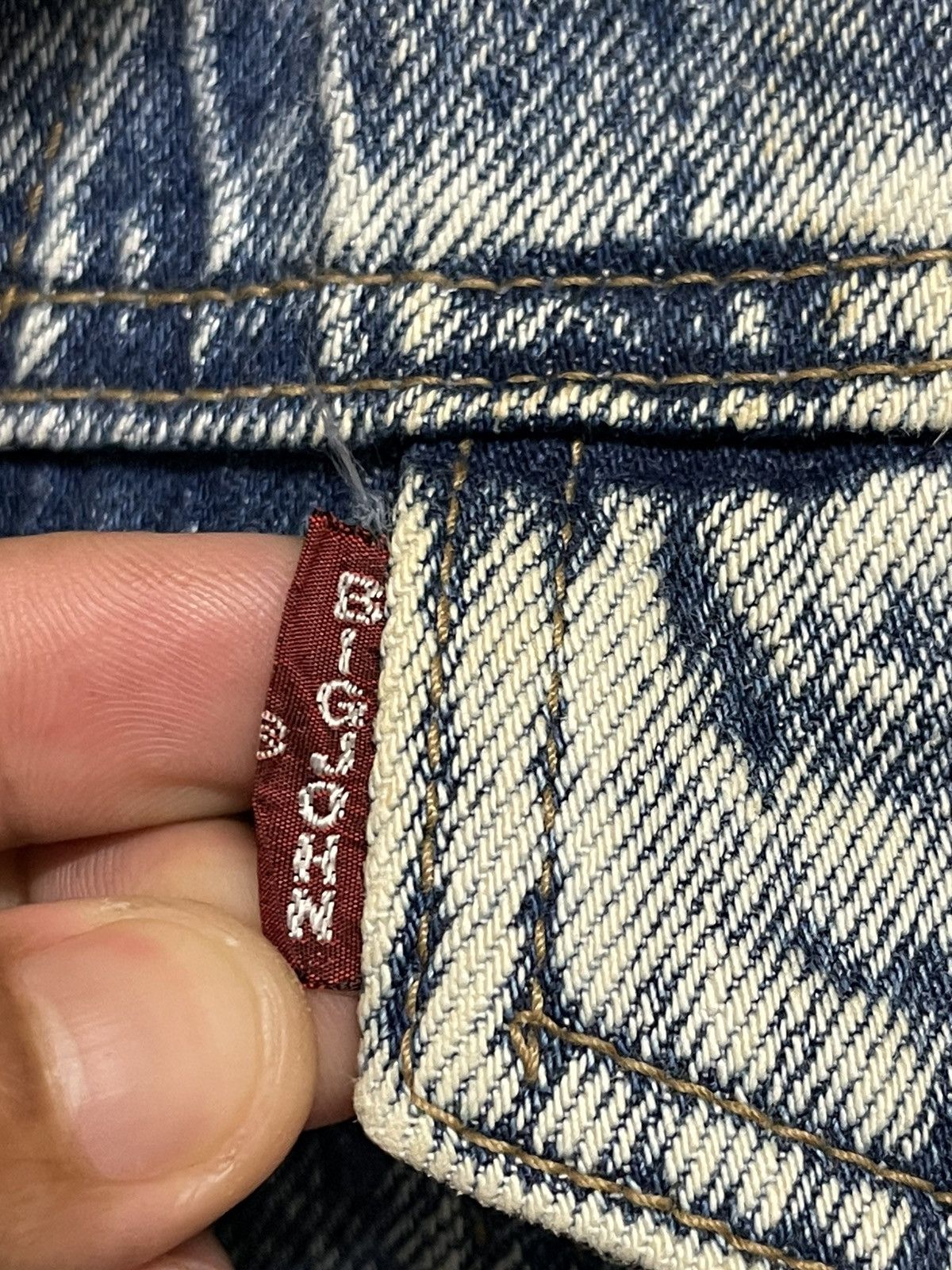Big John Vintage Distressed Big John Spirit Denim Jacket Acid Wash Size US L / EU 52-54 / 3 - 3 Thumbnail