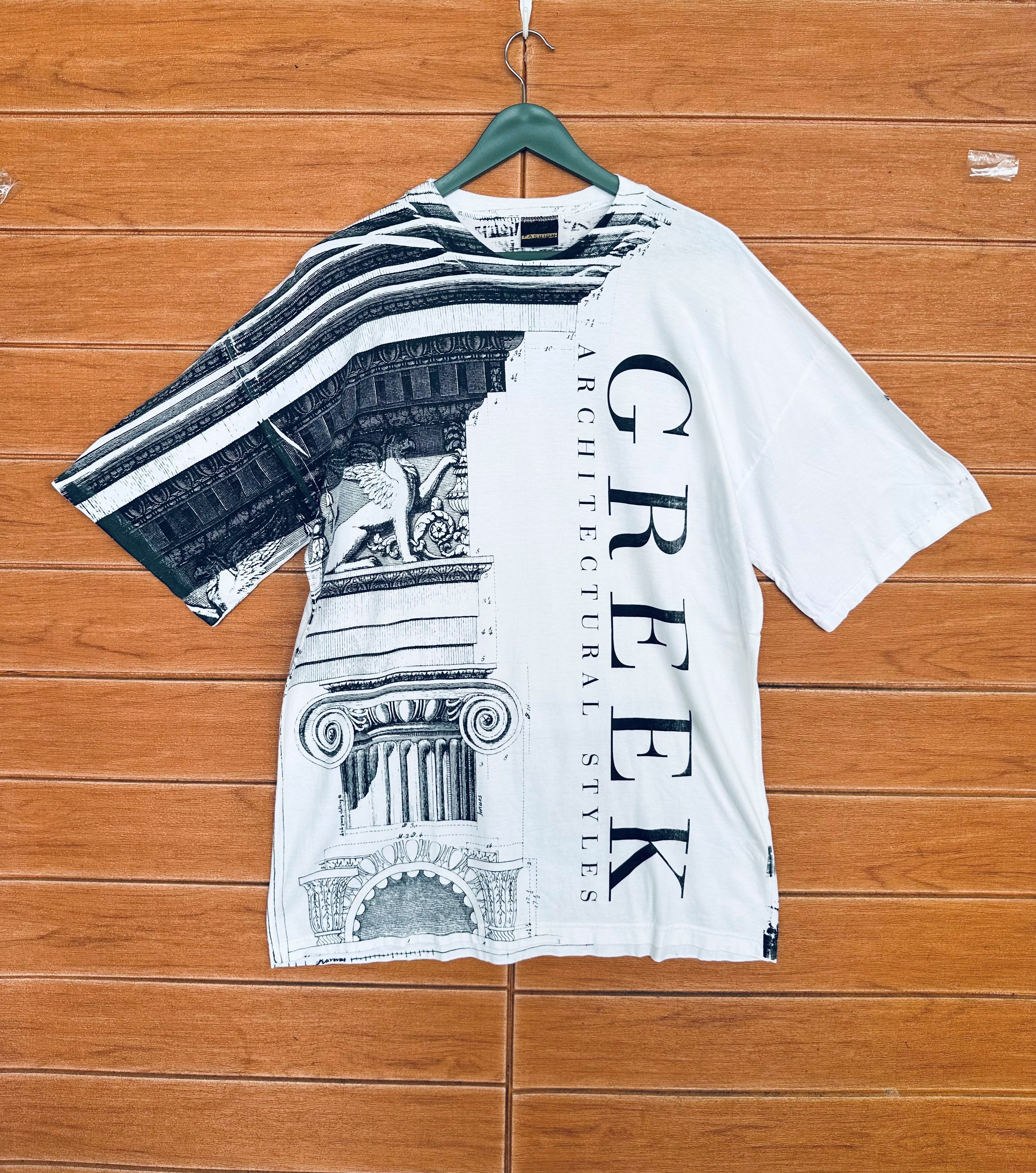 Vintage Vintage 90s Greek Architectural Style AOP T-Shirt Size US XL / EU 56 / 4 - 2 Thumbnail