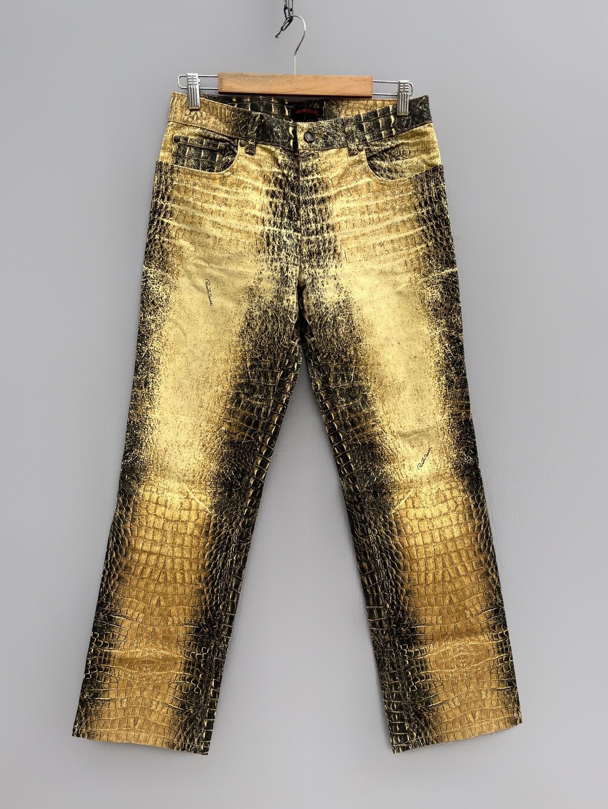 image of Archival Clothing x Just Cavalli VTG Roberto Cavalli Y2K Snake Print Stretched Jeans (Size 31)