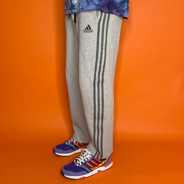Adidas Gray Adidas Sweatpants 3 Stripes Baggy Fit Grailed