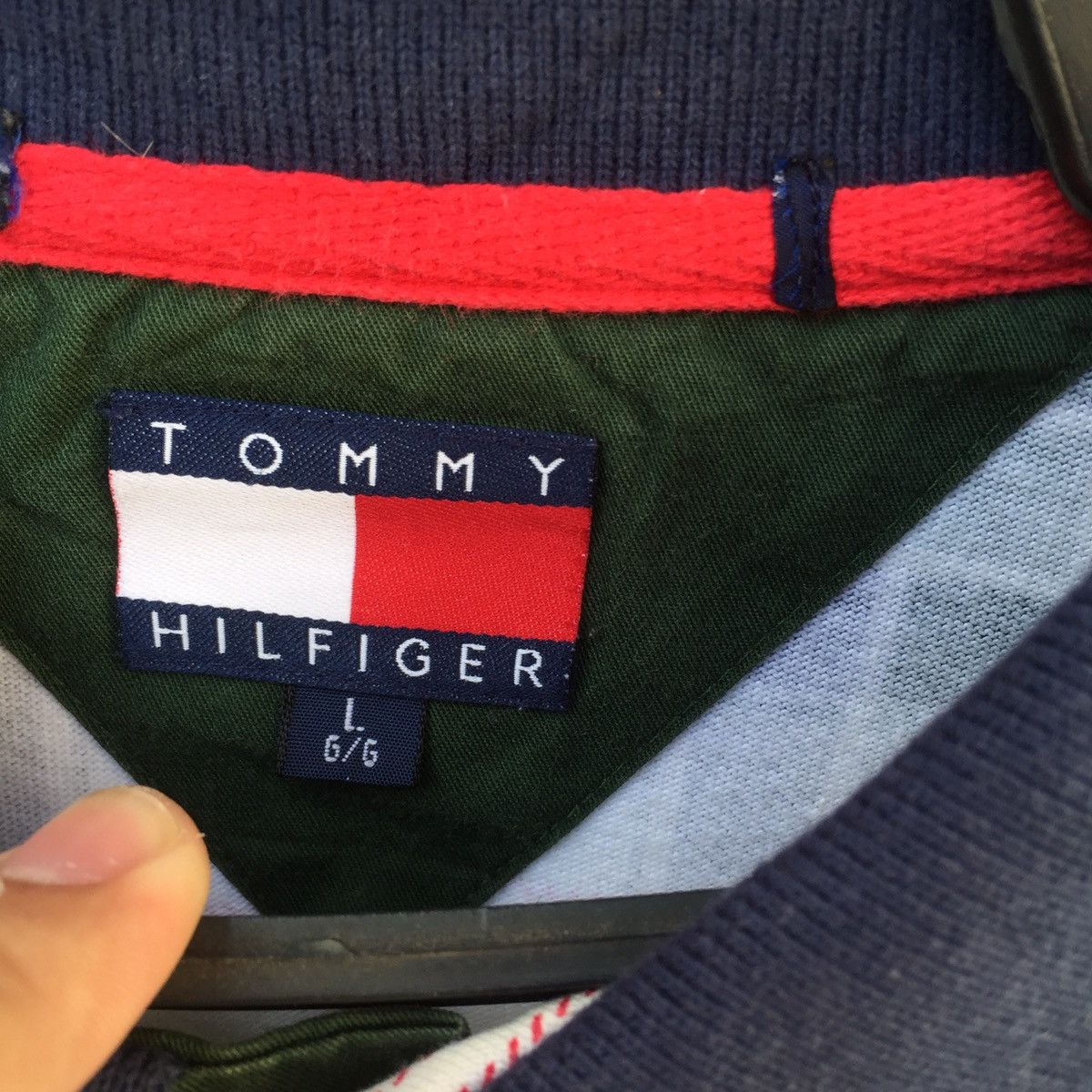 Tommy Hilfiger Vintage 90s Tommy Hilfiger Checkered Box Polo | Swag Dope Size US L / EU 52-54 / 3 - 3 Thumbnail