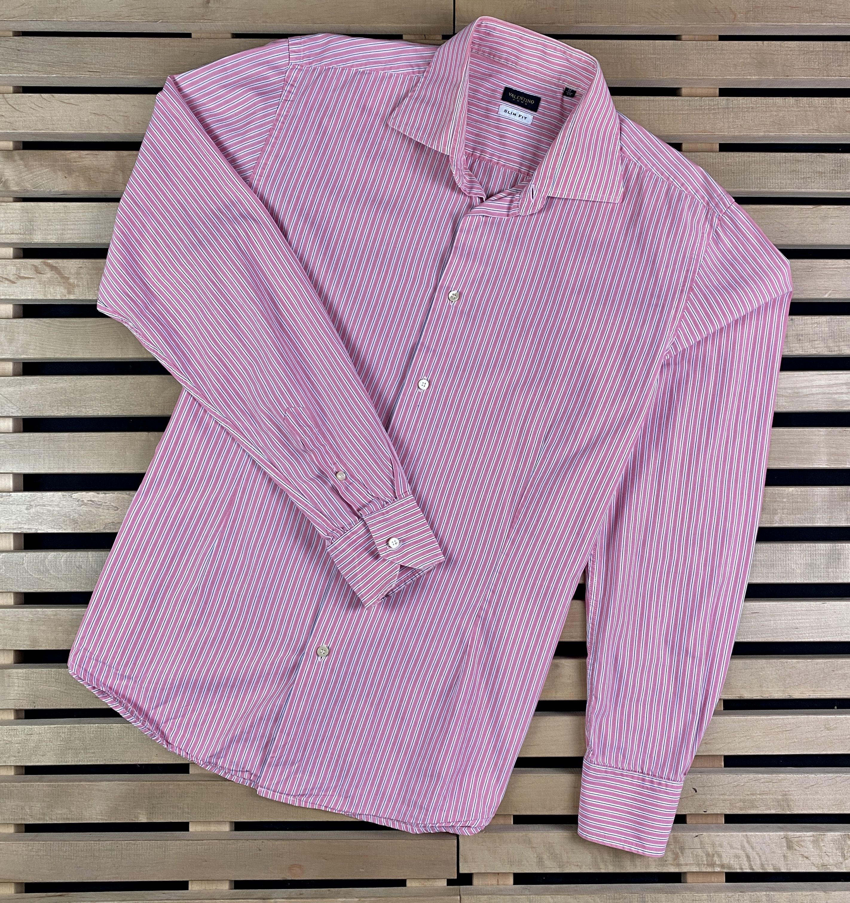 Valentino × Vintage Mens Shirt Long Sleeve Valentino Vintage Size 17 / 43 Size US S / EU 44-46 / 1 - 1 Thumbnail