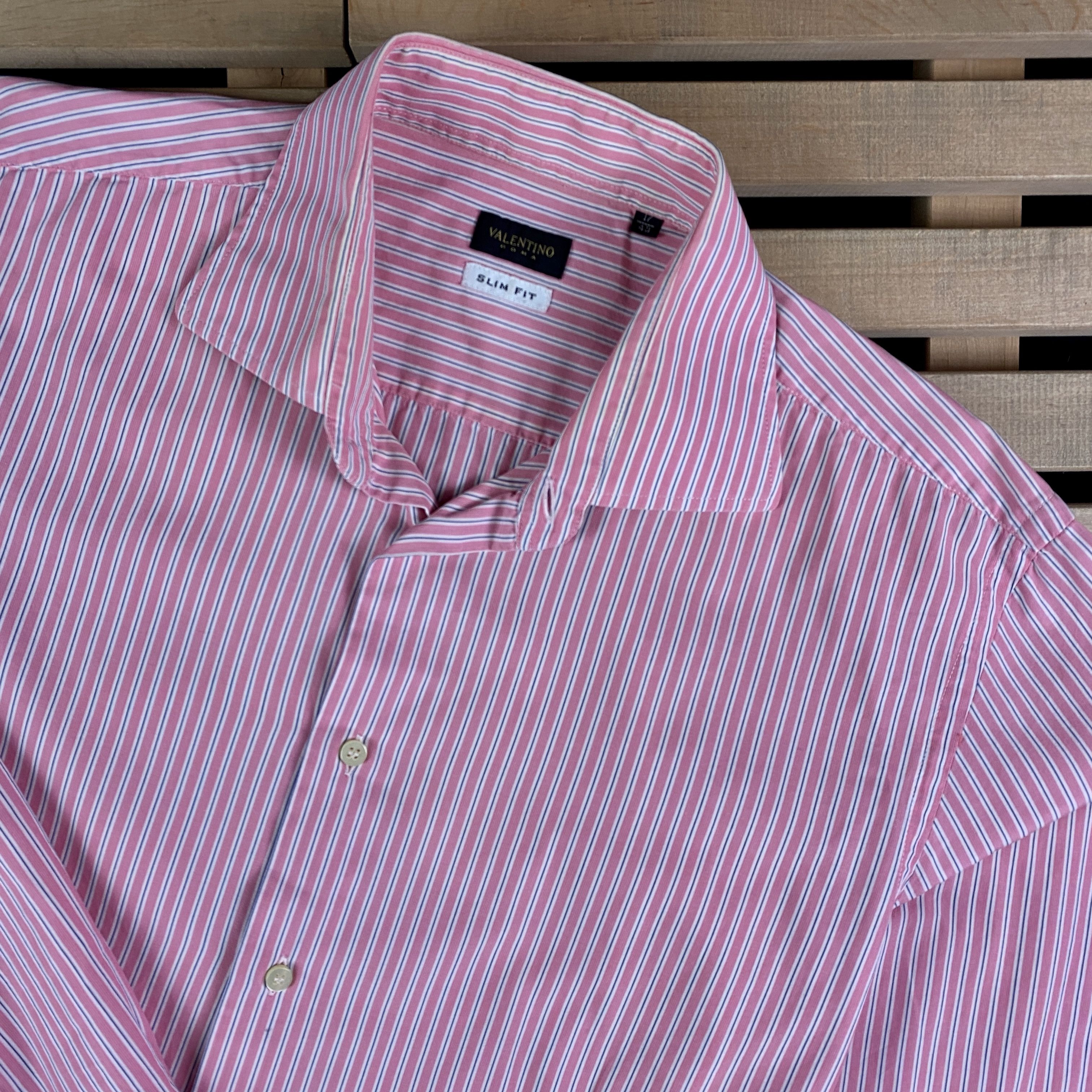 Valentino × Vintage Mens Shirt Long Sleeve Valentino Vintage Size 17 / 43 Size US S / EU 44-46 / 1 - 2 Thumbnail