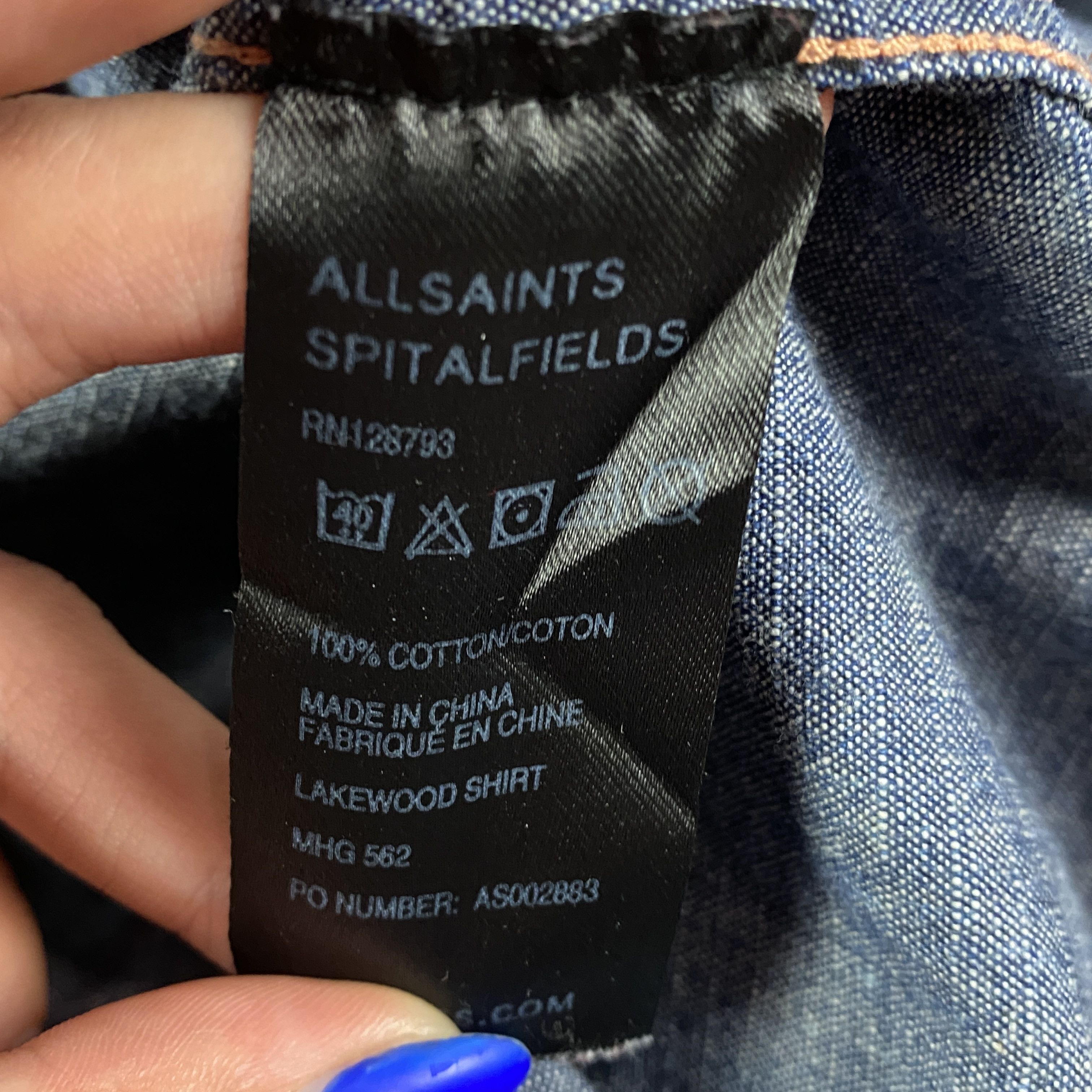Allsaints Mens Shirt Long Sleeve Allsaints Size M Size US M / EU 48-50 / 2 - 6 Thumbnail