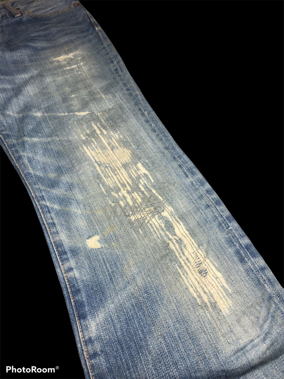 EIGHT-G × Japanese Brand FLARE⚡️DAMAGED ZIGZAG REBUILD DISTRESSED DENIM BY EIGHT G Size US 29 - 6 Thumbnail