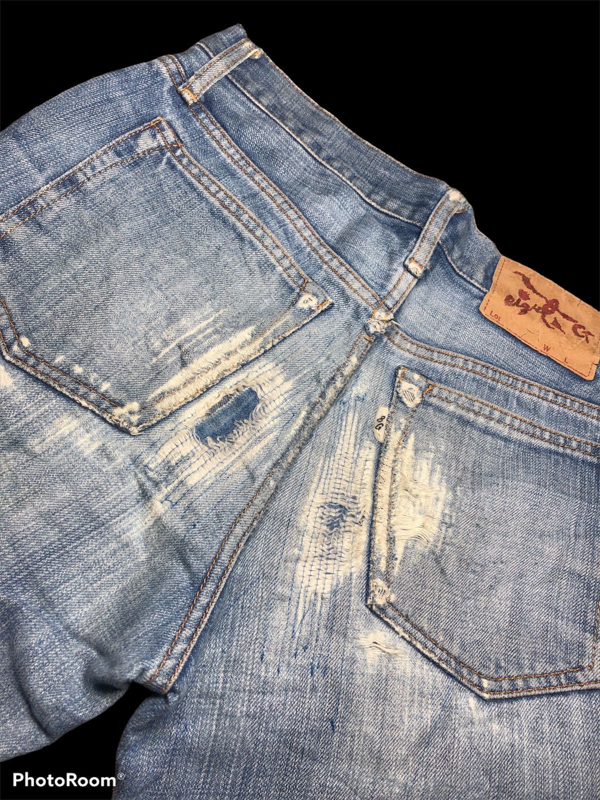 EIGHT-G × Japanese Brand FLARE⚡️DAMAGED ZIGZAG REBUILD DISTRESSED DENIM BY EIGHT G Size US 29 - 4 Thumbnail