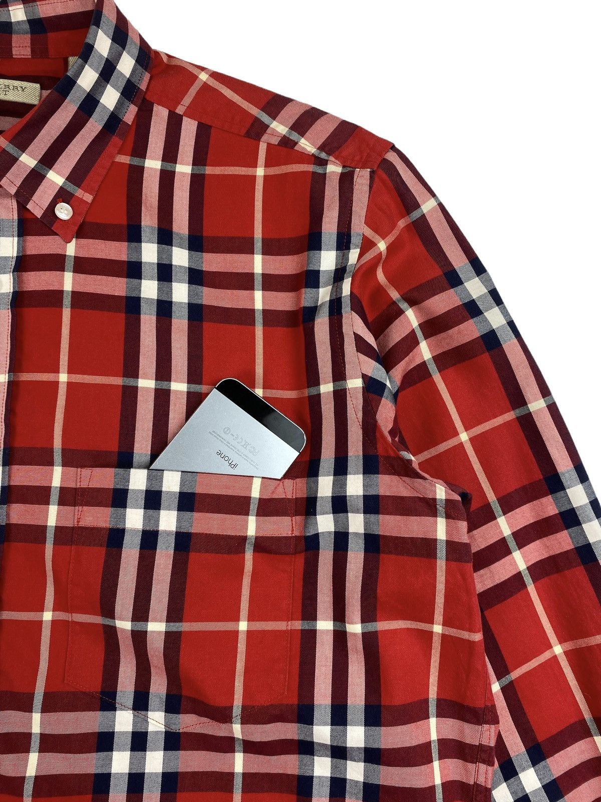 Burberry × Designer Burberry Brit London Nova Check Plaid Designer Button Shirt Size US L / EU 52-54 / 3 - 7 Thumbnail