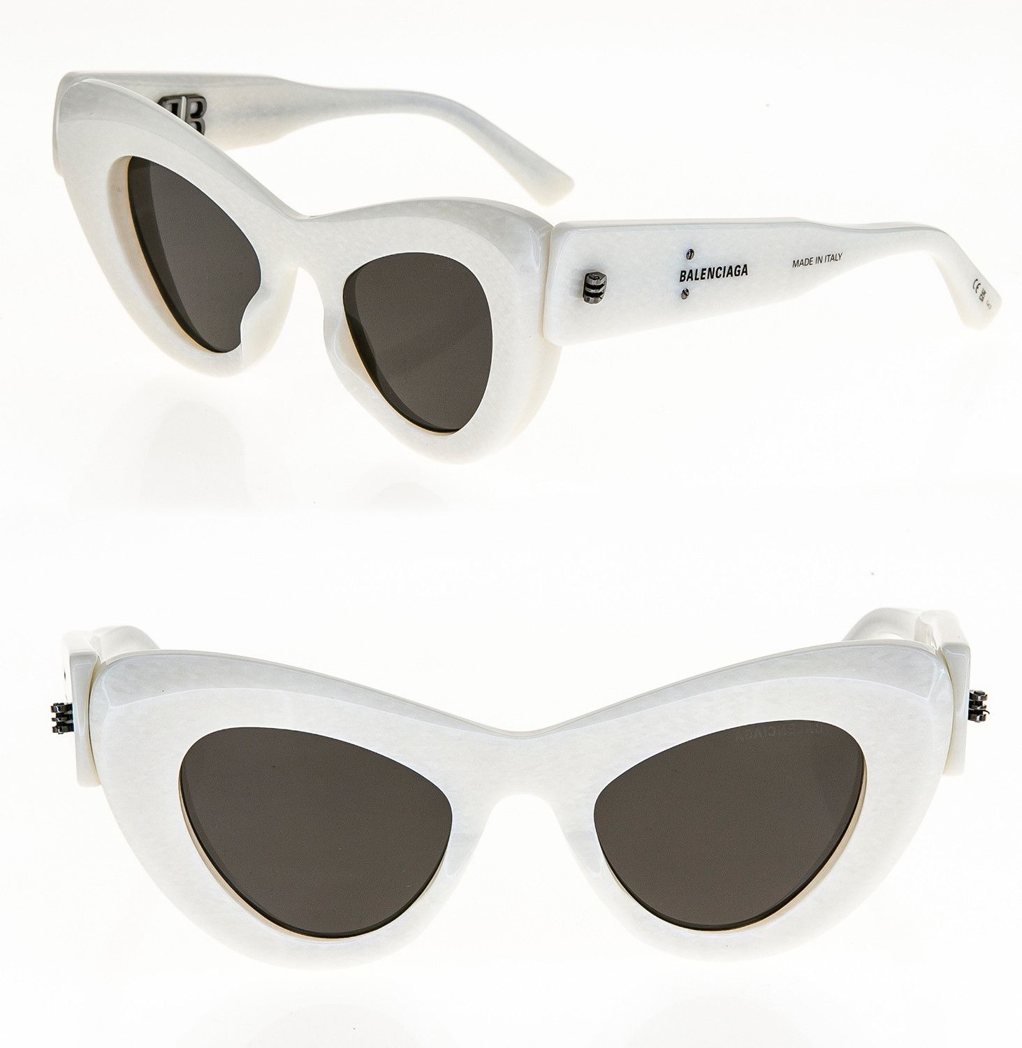 BALENCIAGA MEGA Inside Out 0204 White 003 Sunglasses BB0204S