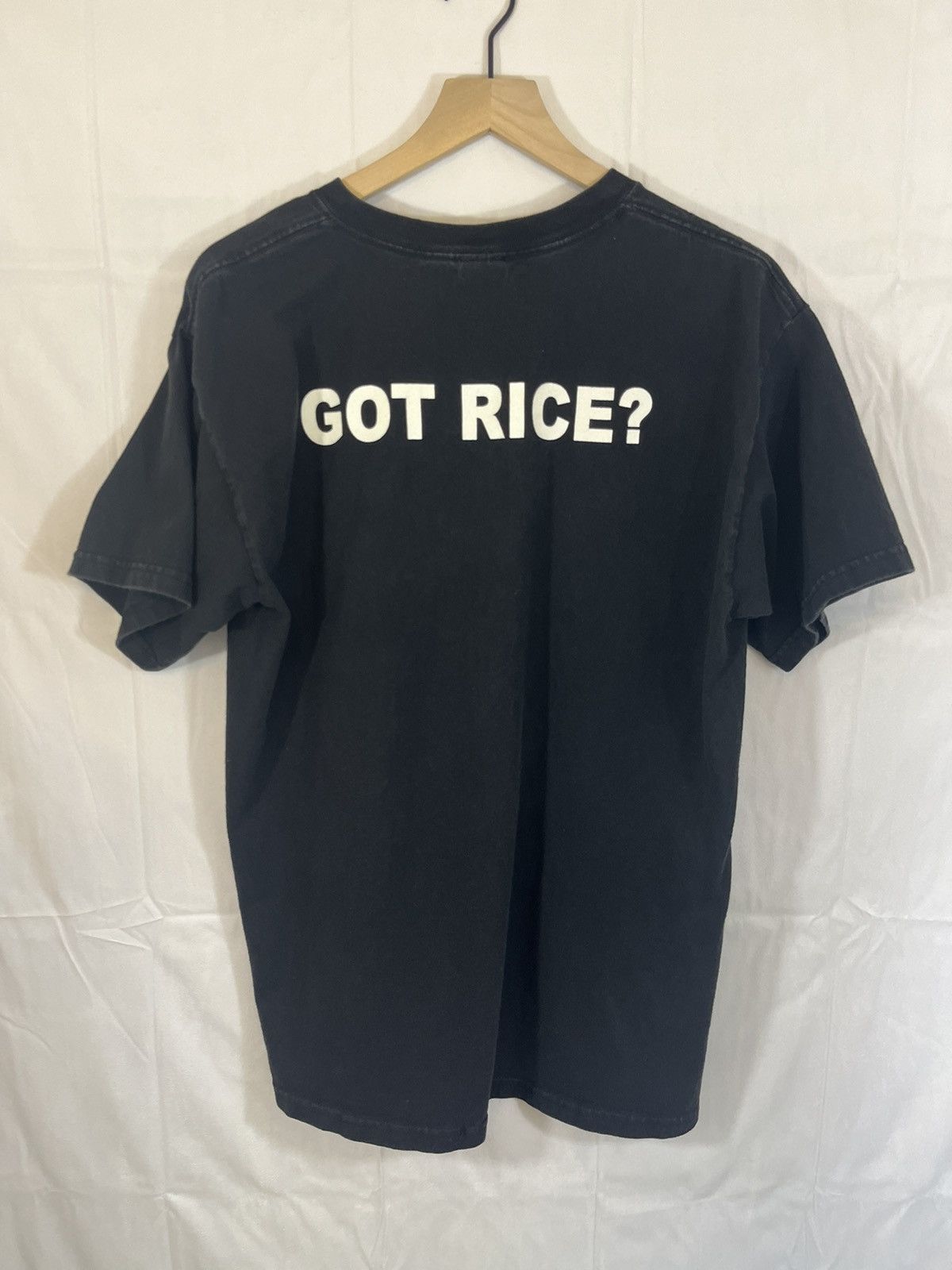 Vintage Vintage GOT RICE? Japanese Steakhouse Faded Black Tee Size US L / EU 52-54 / 3 - 2 Thumbnail