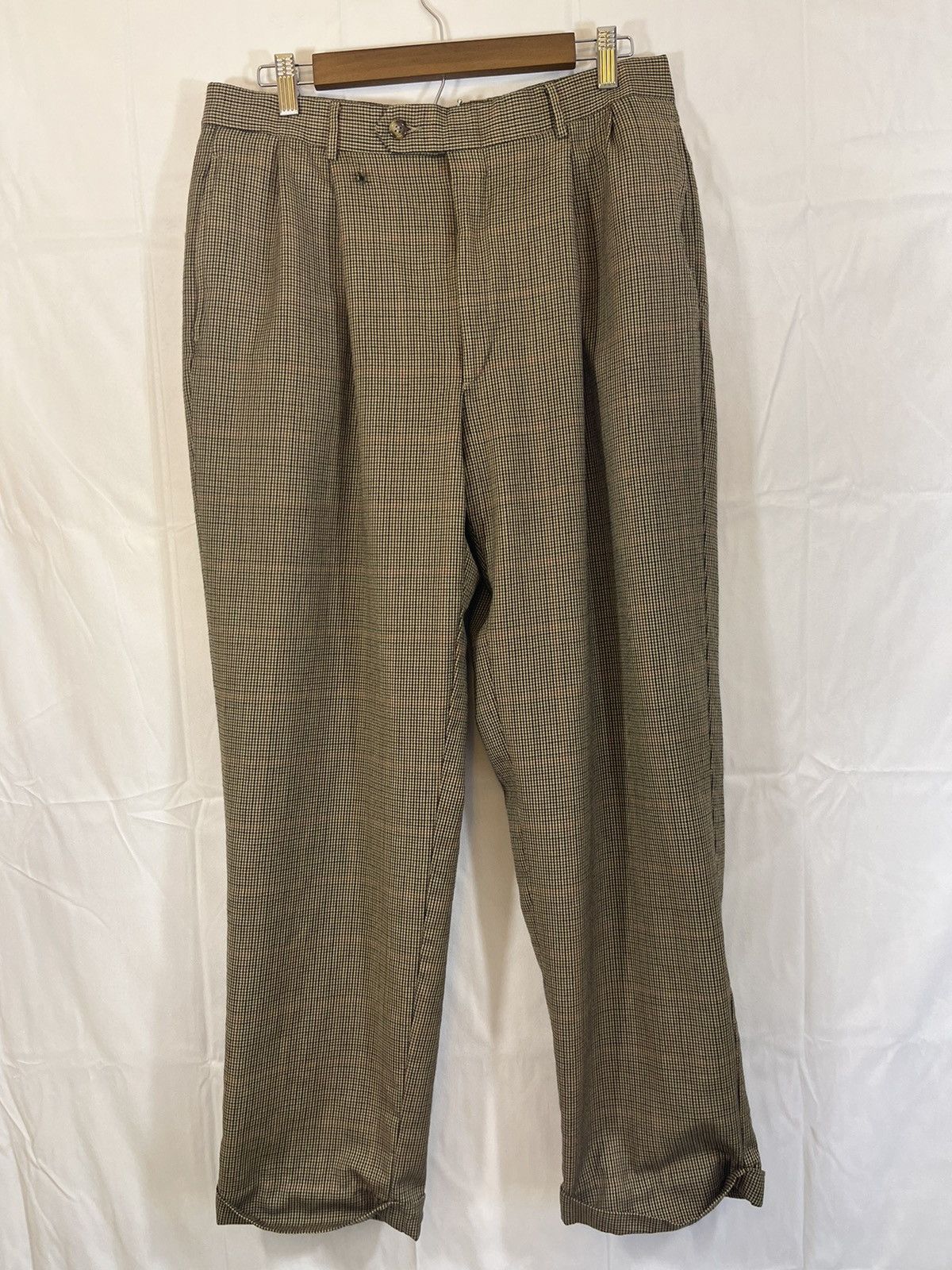 Vintage Distressed Tweed Pattern Faded Vintage Dress Pants Size US 34 / EU 50 - 1 Thumbnail