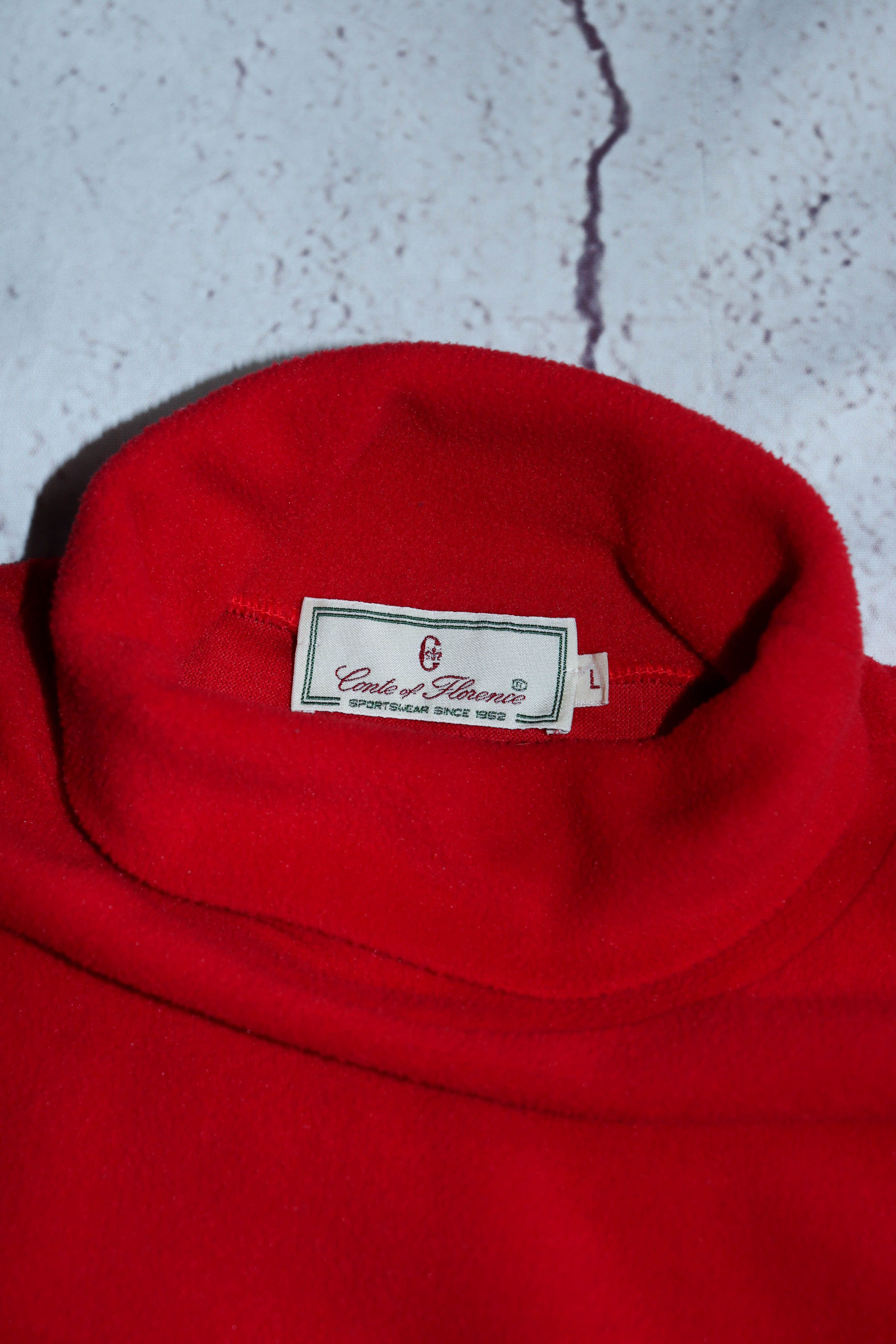 Conte of Florence Conte of Florence Vintage Red Fleece Turtleneck Sweater Size US L / EU 52-54 / 3 - 9 Thumbnail