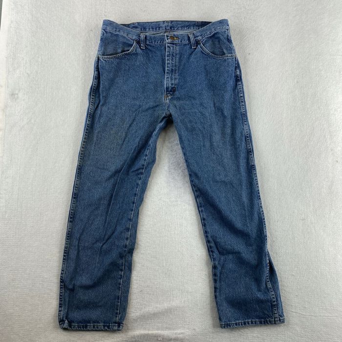 Vintage Rustler Straight Leg Denim Jeans Men's 38x30 Blue Stone Wash ...