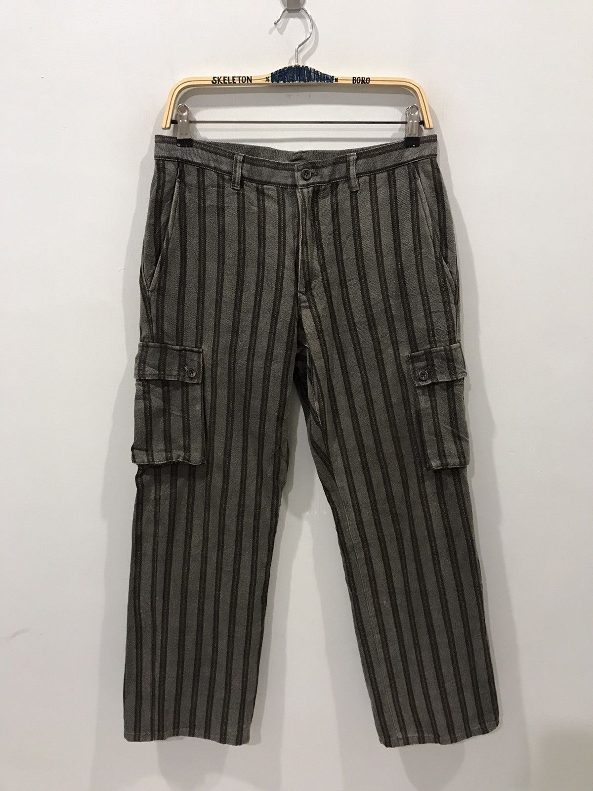 Comme Ca Ism × Japanese Brand COMME CA ISM Japan Striped Sturdy Cargo Pant Size US 30 / EU 46 - 1 Thumbnail