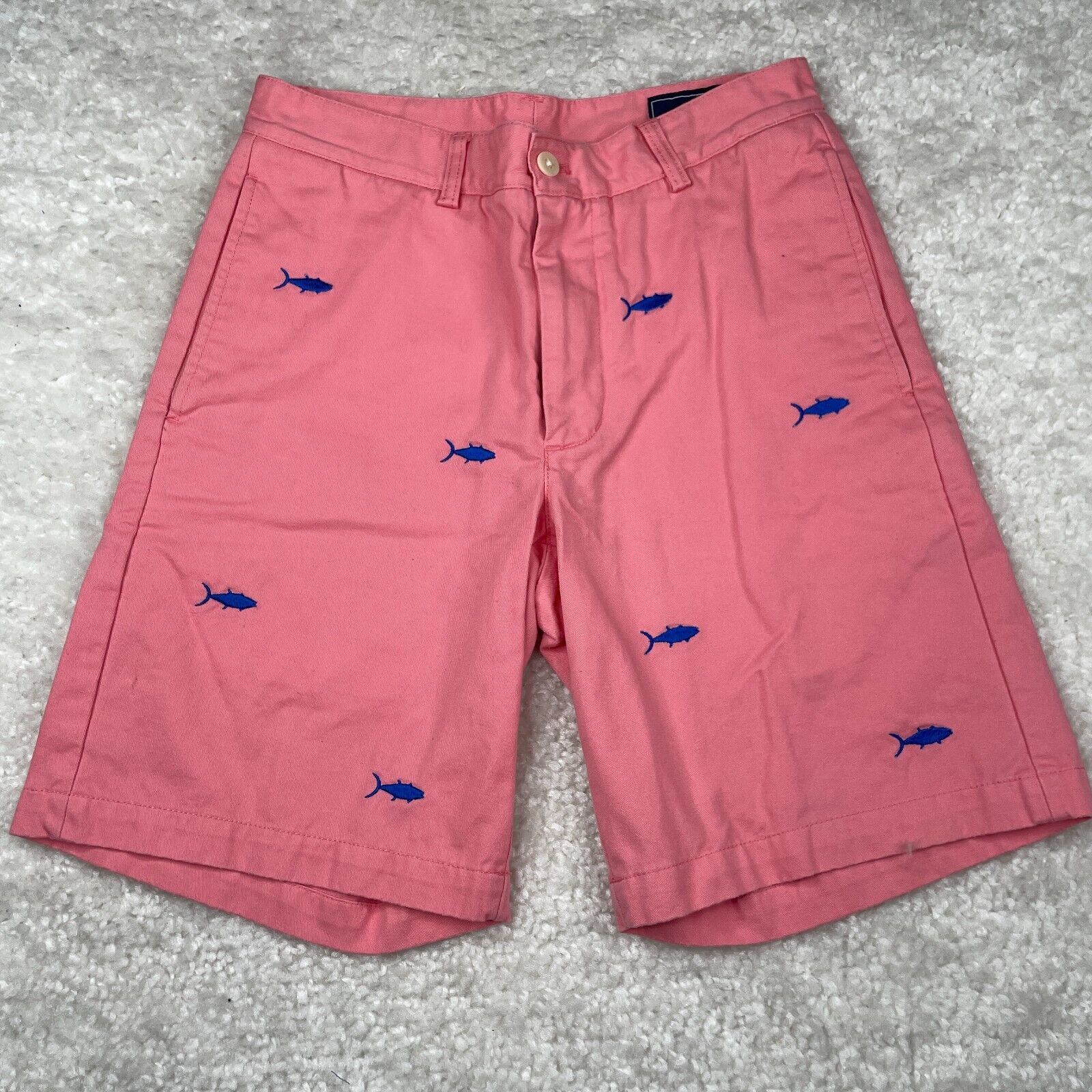 Vineyard Vines Men's 7" Island Shorts – Blue Flat Front Chino, Soft Cotton, Sizes 28-42