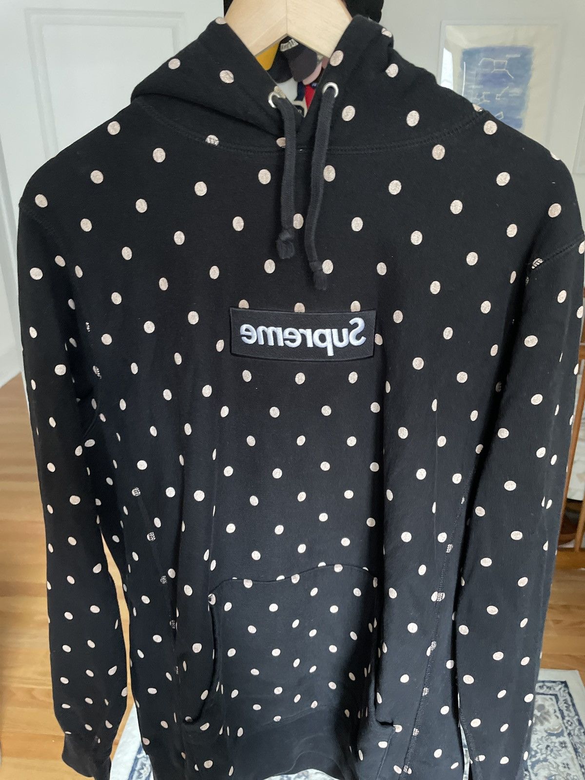 Supreme Supreme Box Logo Cdg Polkadot Hoodie S/S'12 Size Large | Grailed