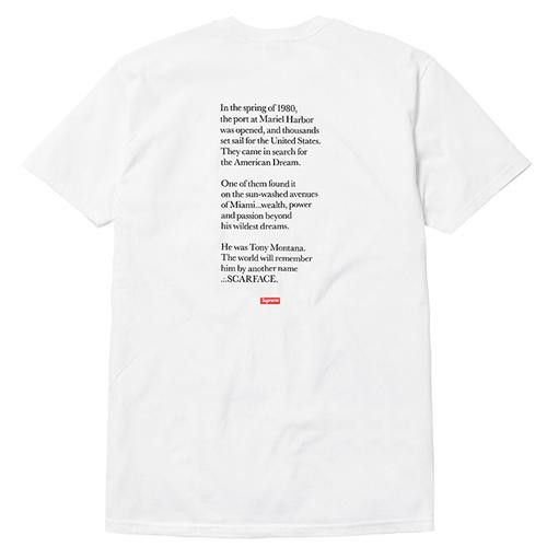 Supreme Scarface Shower Tee White Short Sleeve T Shirts