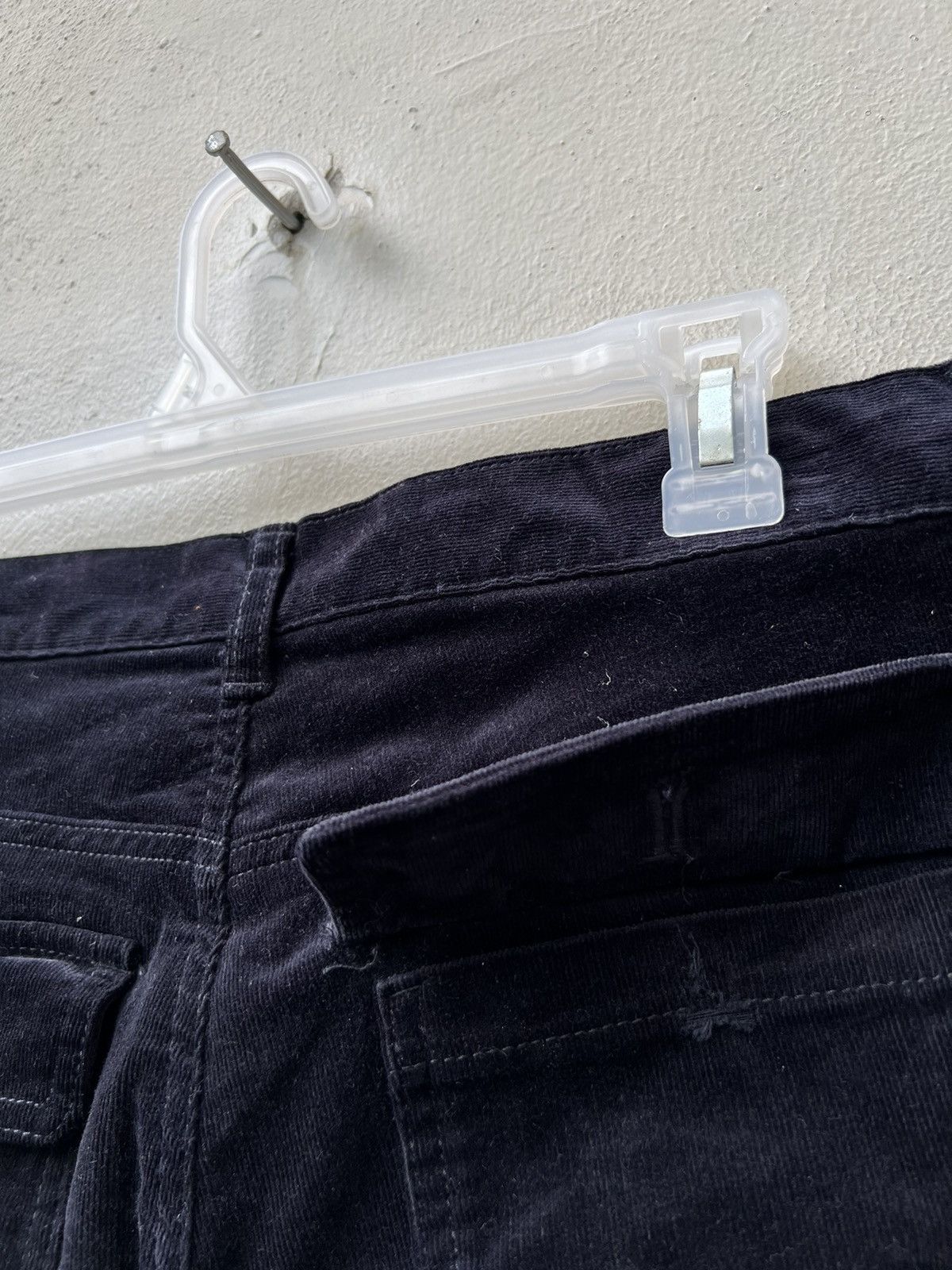 Katharine Hamnett London HAMNETT Fade Dark Blue Cord Stretch Flare Bush Pant Jeans Size US 30 / EU 46 - 17 Thumbnail