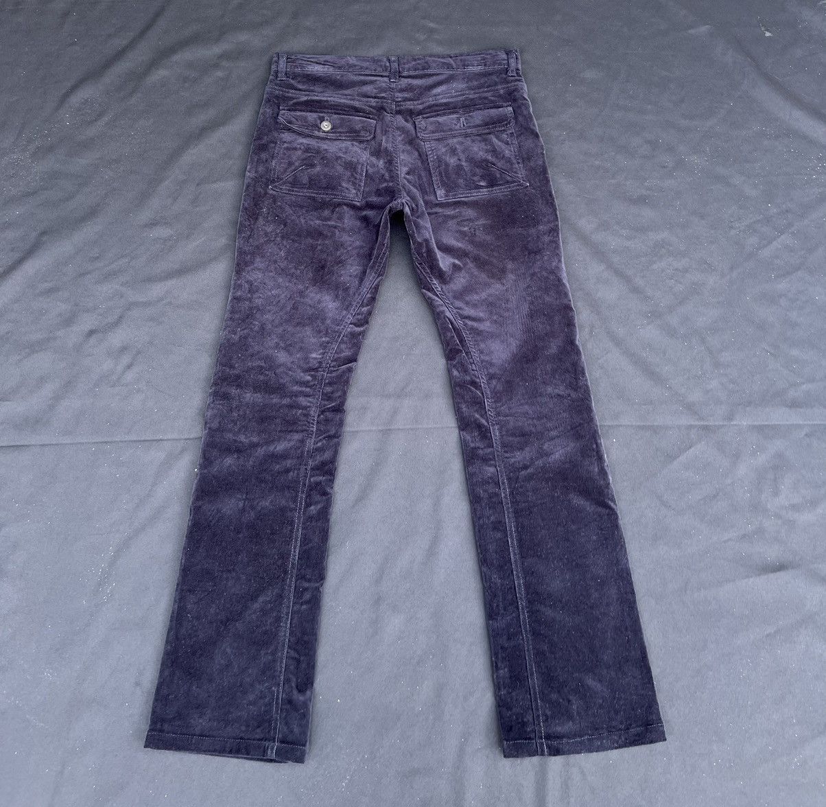 Katharine Hamnett London HAMNETT Fade Dark Blue Cord Stretch Flare Bush Pant Jeans Size US 30 / EU 46 - 5 Thumbnail