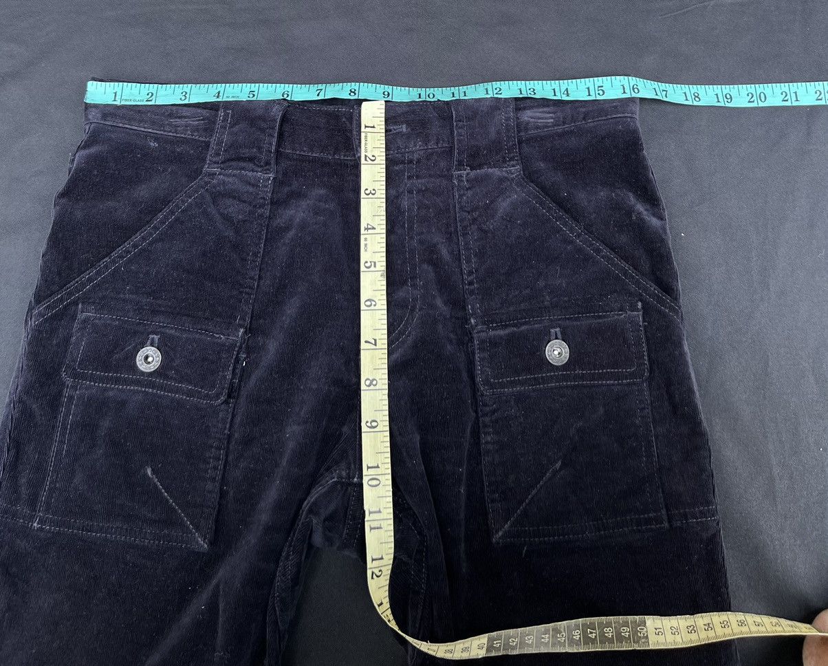 Katharine Hamnett London HAMNETT Fade Dark Blue Cord Stretch Flare Bush Pant Jeans Size US 30 / EU 46 - 2 Thumbnail