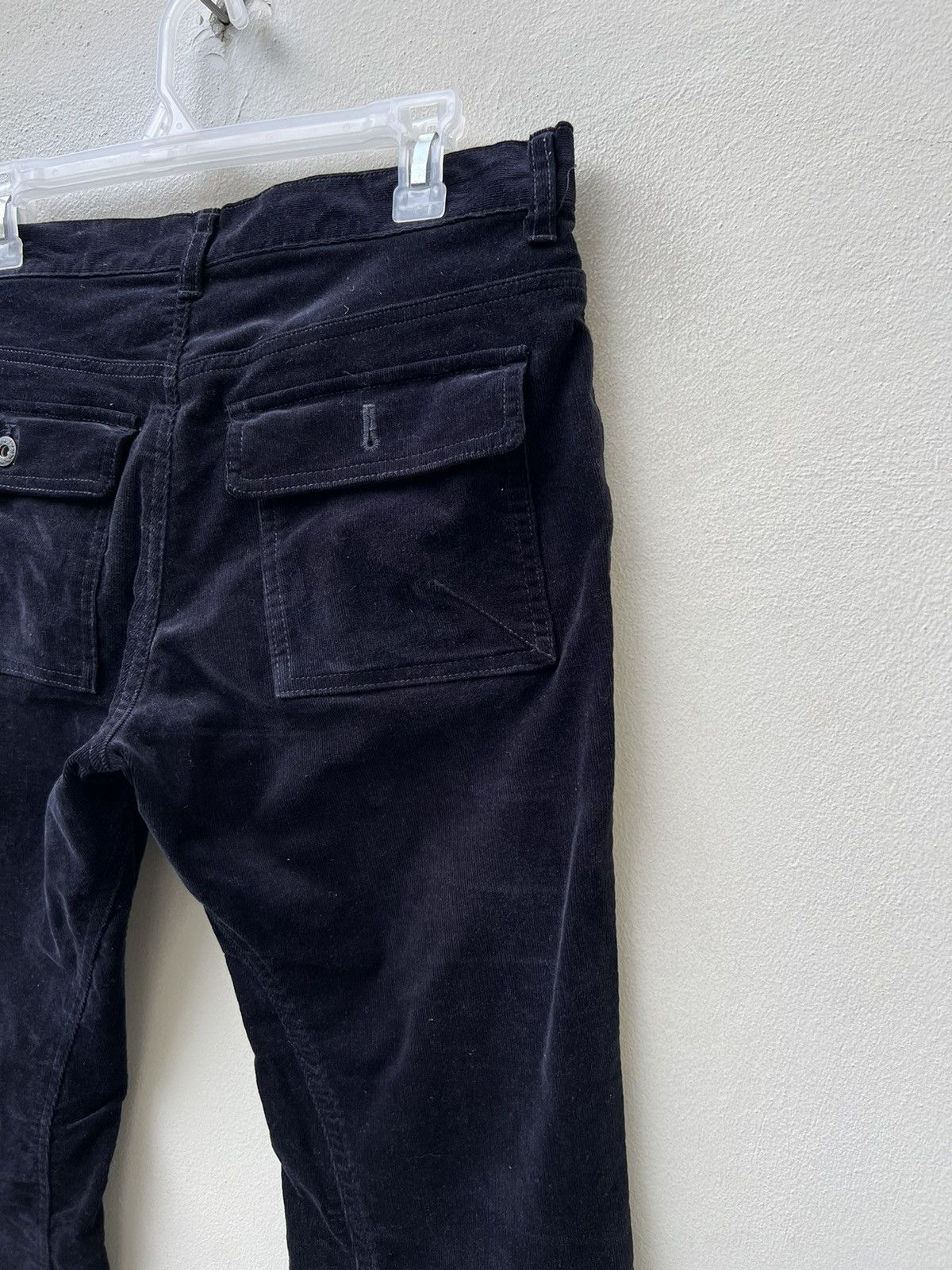 Katharine Hamnett London HAMNETT Fade Dark Blue Cord Stretch Flare Bush Pant Jeans Size US 30 / EU 46 - 16 Thumbnail