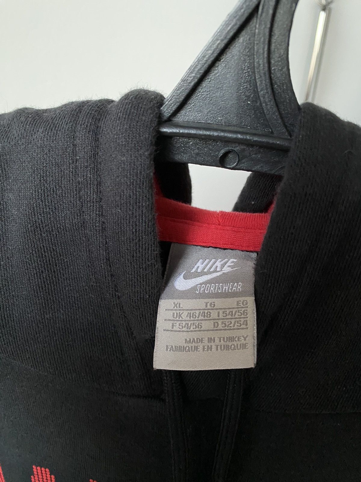 Nike × Vintage Y2K Nike Manchester United Central Logo Black/Red Hoodie Size US XL / EU 56 / 4 - 4 Thumbnail